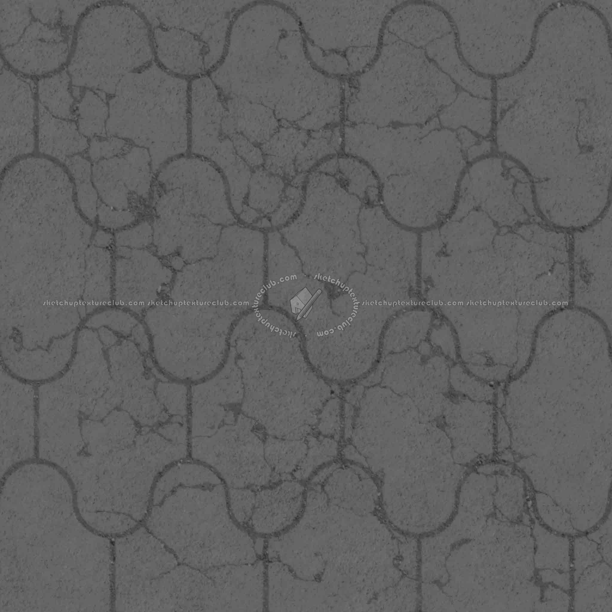 Textures   -   ARCHITECTURE   -   PAVING OUTDOOR   -   Concrete   -   Blocks damaged  - Concrete paving outdoor damaged texture seamless 05546 - Displacement