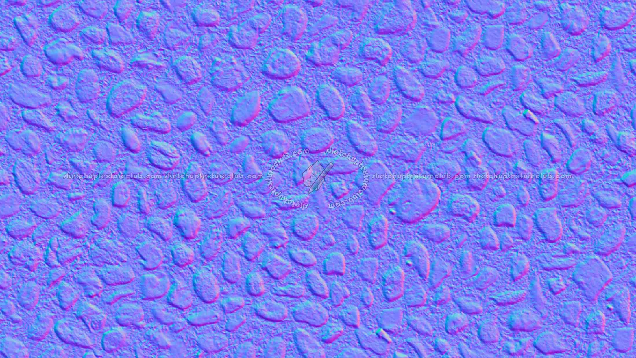 Textures   -   ARCHITECTURE   -   ROADS   -   Paving streets   -   Rounded cobble  - Rounded cobblestone texture seamless 20435 - Normal