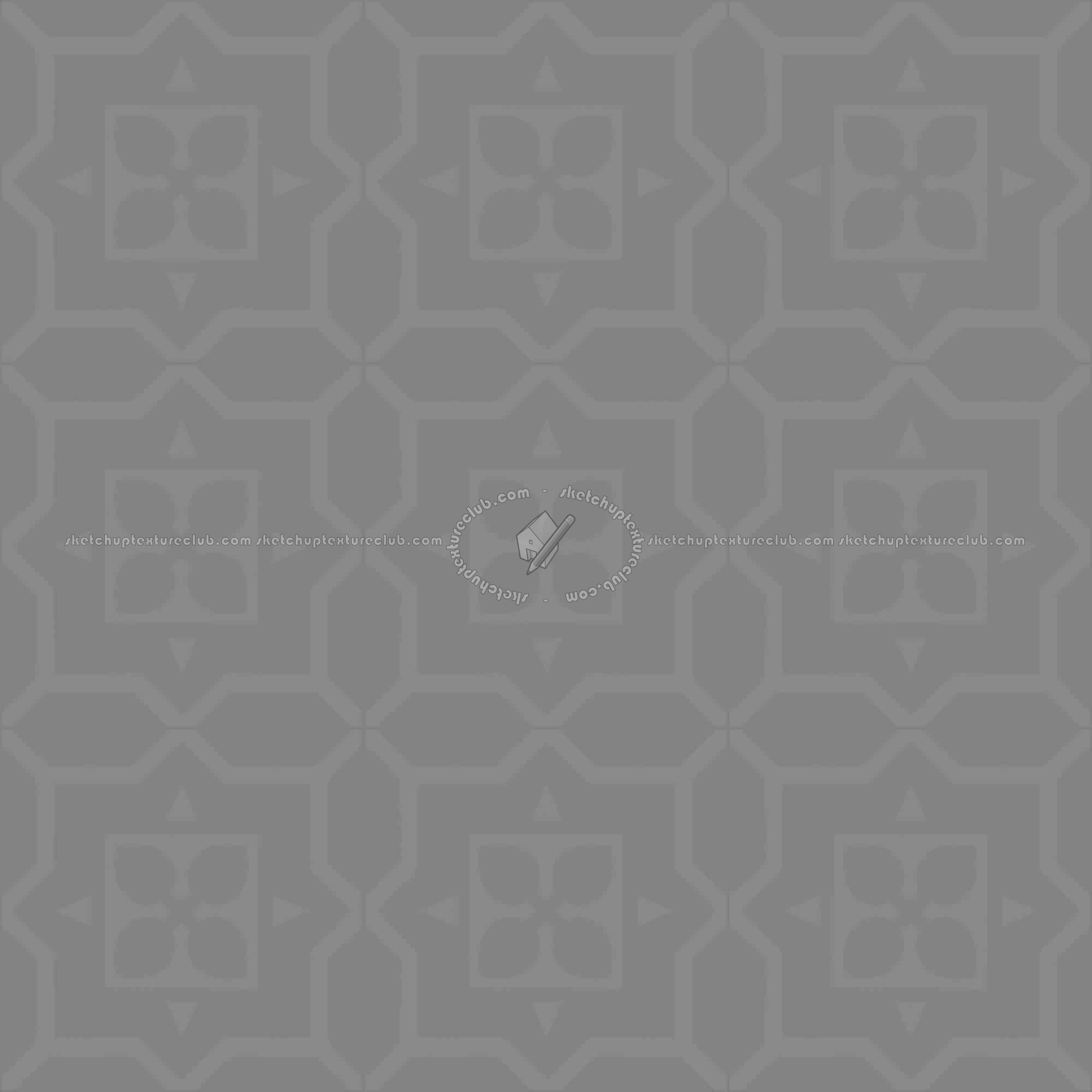 Textures   -   ARCHITECTURE   -   TILES INTERIOR   -   Cement - Encaustic   -   Cement  - Cement concrete tile texture seamless 13383 - Displacement