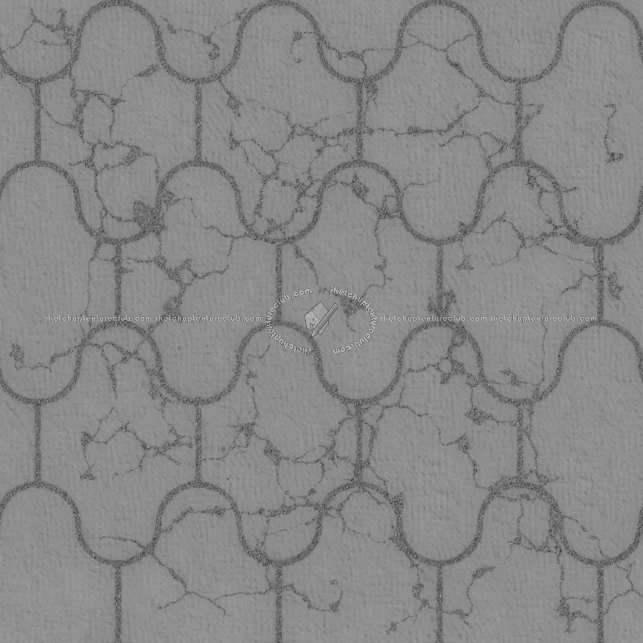 Textures   -   ARCHITECTURE   -   PAVING OUTDOOR   -   Concrete   -   Blocks damaged  - Concrete paving outdoor damaged texture seamless 05547 - Displacement