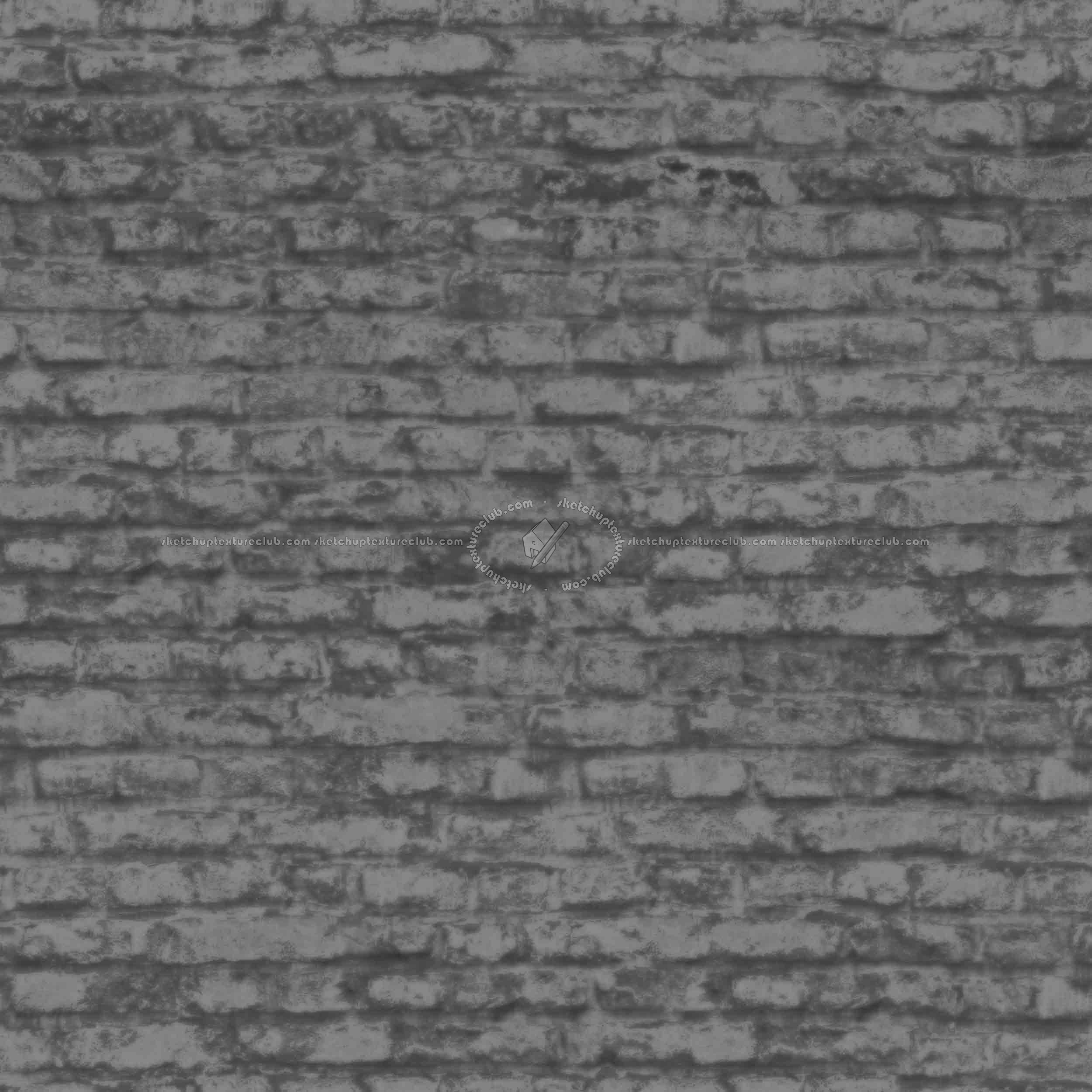 Textures   -   ARCHITECTURE   -   BRICKS   -   Damaged bricks  - Damaged bricks texture seamless 00108 - Displacement