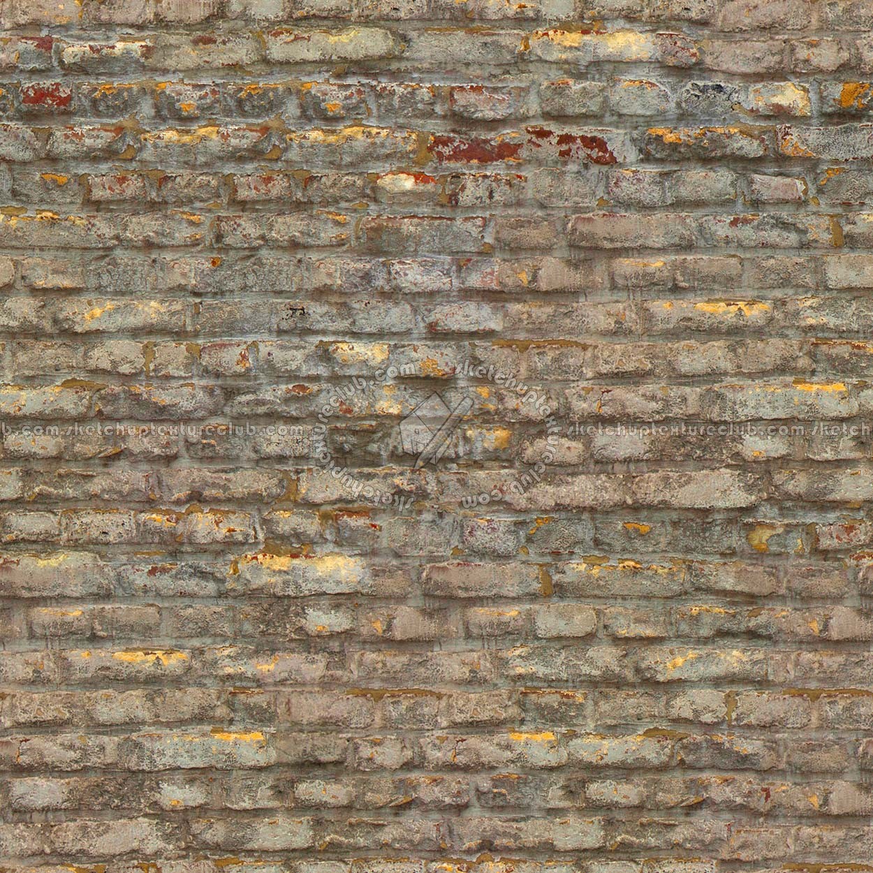 Textures   -   ARCHITECTURE   -   BRICKS   -   Damaged bricks  - Damaged bricks texture seamless 00108 (seamless)