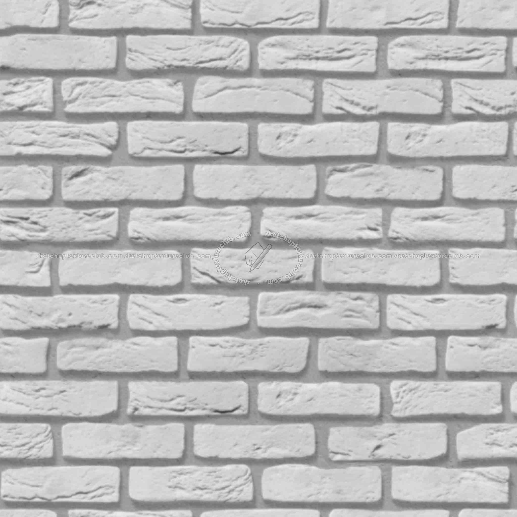 Textures   -   ARCHITECTURE   -   BRICKS   -   White Bricks  - White bricks texture seamless 00496 - Displacement