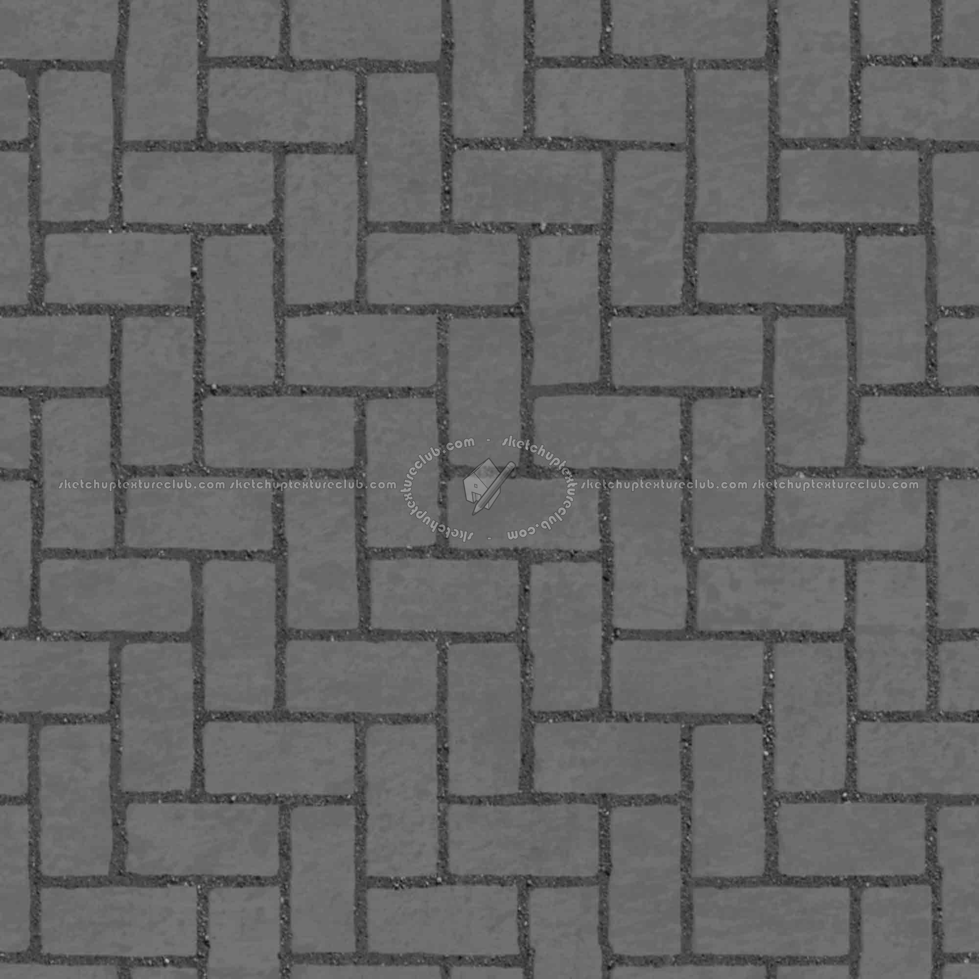 Textures   -   ARCHITECTURE   -   PAVING OUTDOOR   -   Concrete   -   Herringbone  - Concrete paving herringbone outdoor texture seamless 05860 - Displacement