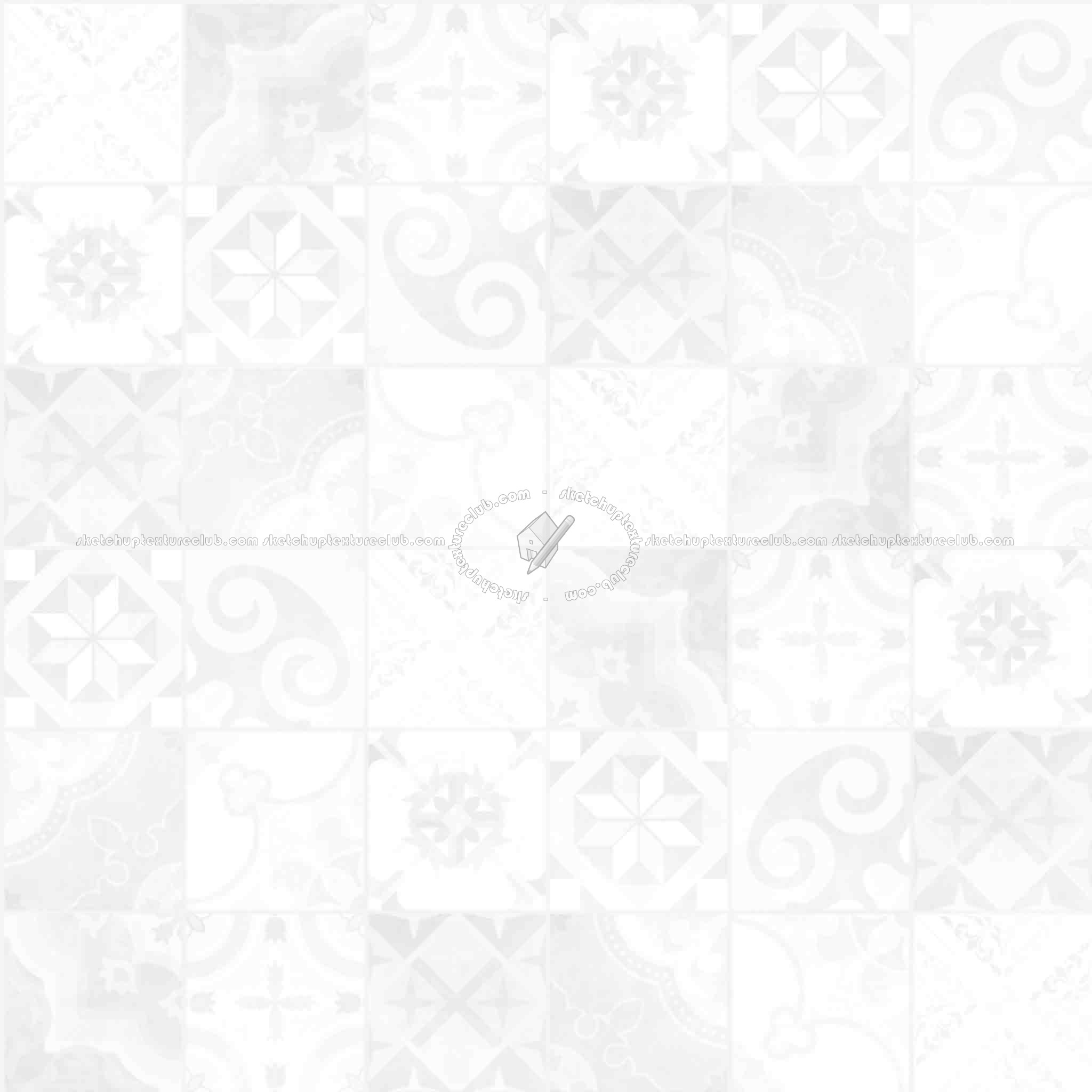 Textures   -   ARCHITECTURE   -   TILES INTERIOR   -   Ornate tiles   -   Patchwork  - Gres patchwork tiles PBR texture seamless 21935 - Ambient occlusion