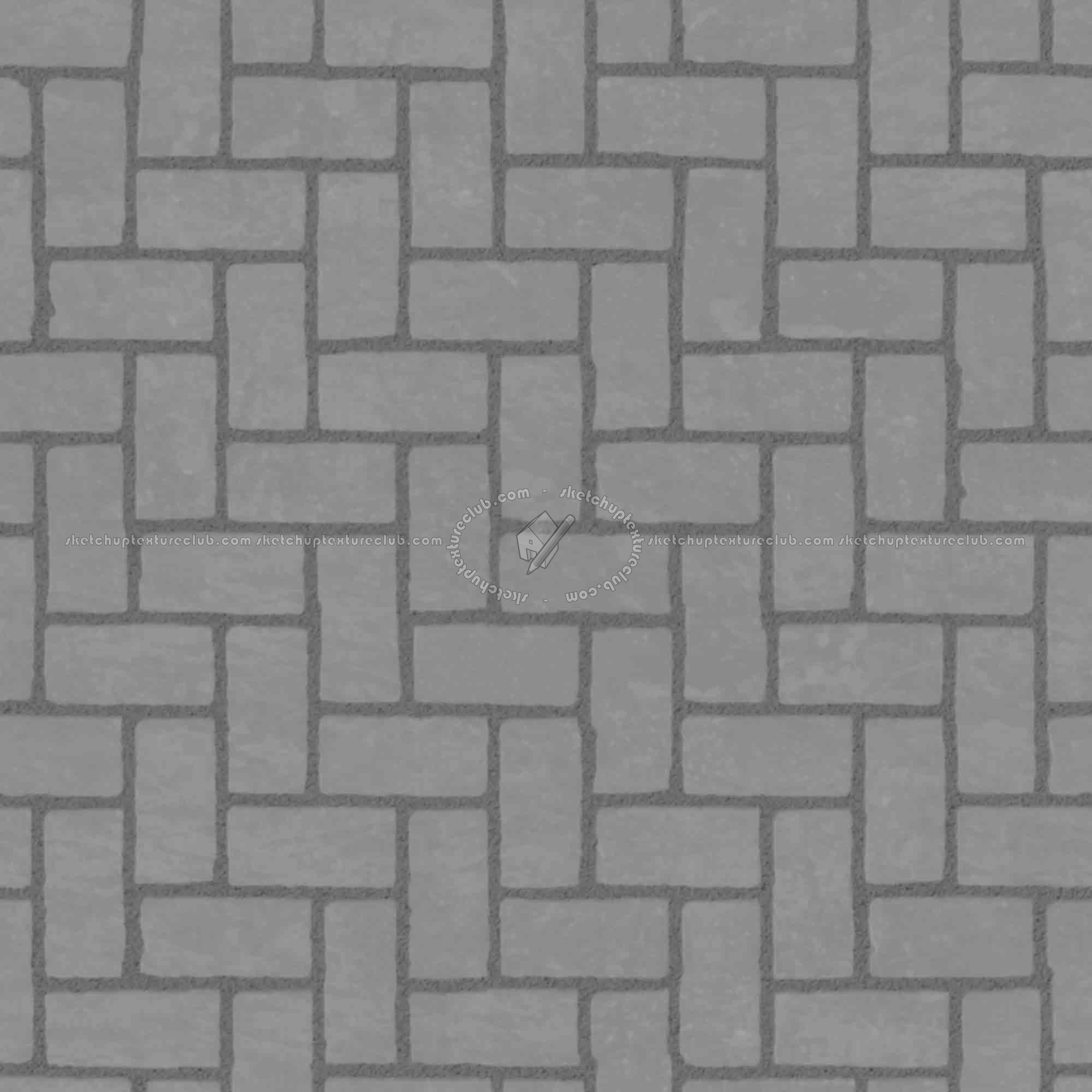 Textures   -   ARCHITECTURE   -   PAVING OUTDOOR   -   Concrete   -   Herringbone  - Concrete paving herringbone outdoor texture seamless 05861 - Displacement