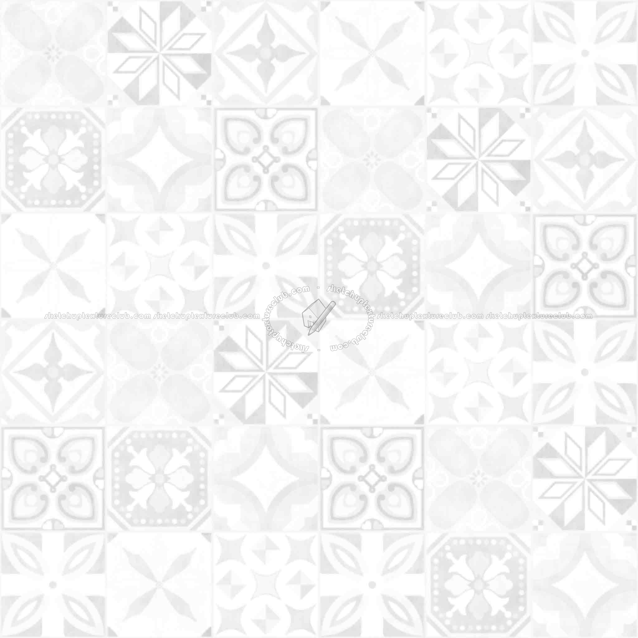 Textures   -   ARCHITECTURE   -   TILES INTERIOR   -   Ornate tiles   -   Patchwork  - Gres patchwork tiles PBR texture seamless 21936 - Ambient occlusion