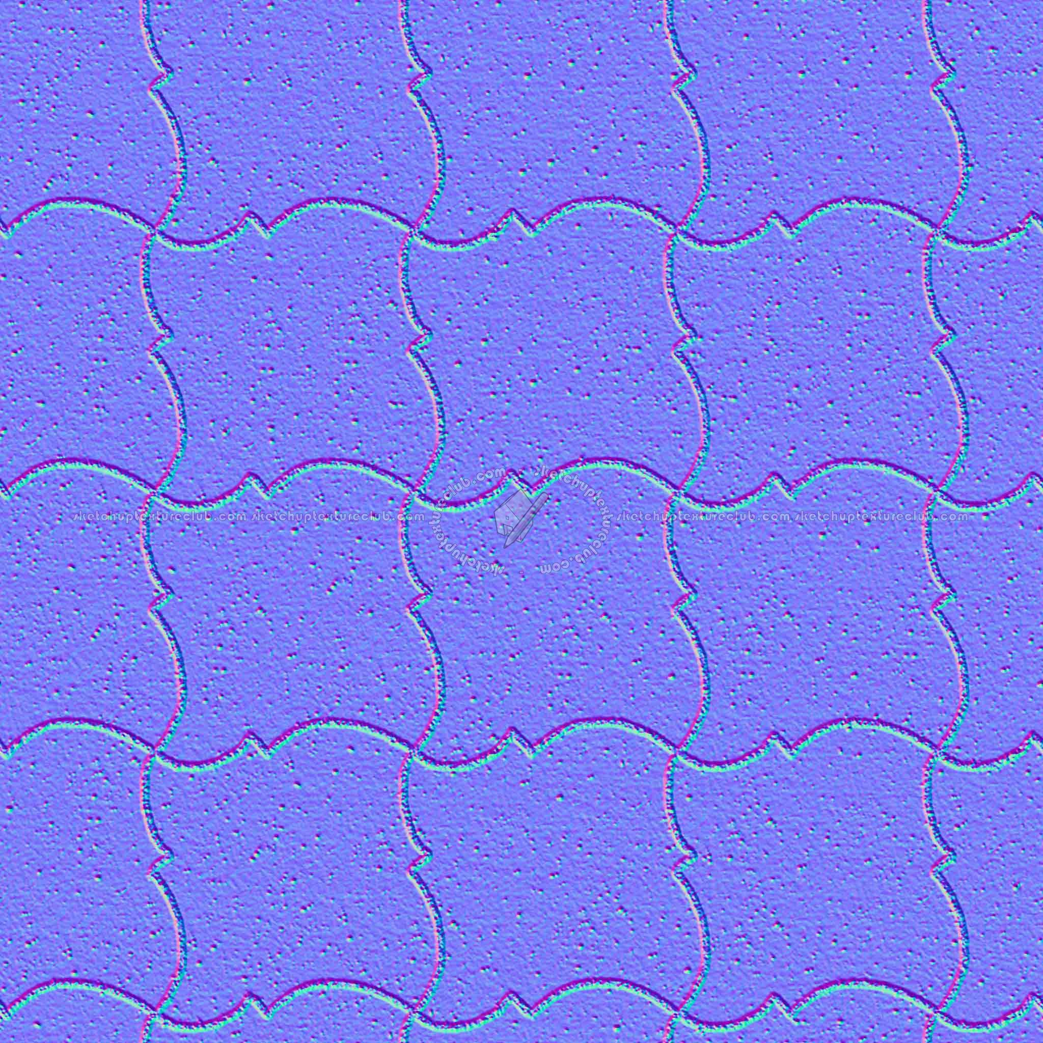 Textures   -   ARCHITECTURE   -   PAVING OUTDOOR   -   Pavers stone   -   Blocks mixed  - Pavers stone mixed size texture seamless 06158 - Normal