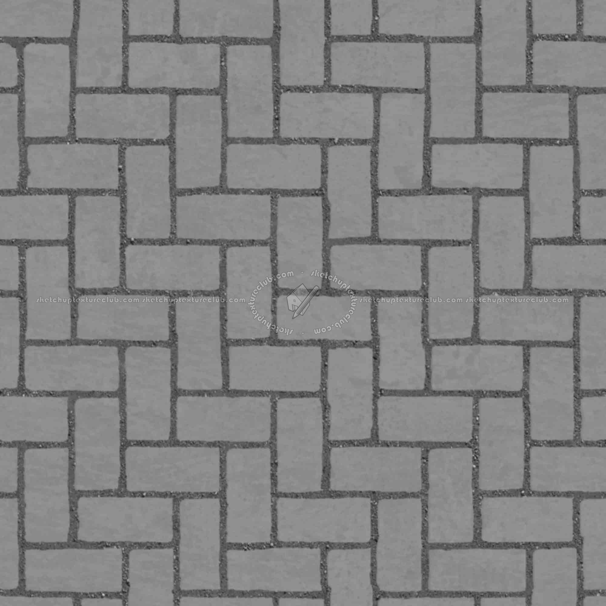 Textures   -   ARCHITECTURE   -   PAVING OUTDOOR   -   Concrete   -   Herringbone  - Concrete paving herringbone outdoor texture seamless 05862 - Displacement
