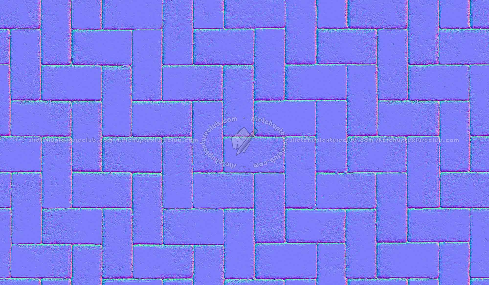 Textures   -   ARCHITECTURE   -   PAVING OUTDOOR   -   Concrete   -   Herringbone  - Herringbone concrete paving outdoor texture seamless 19258 - Normal