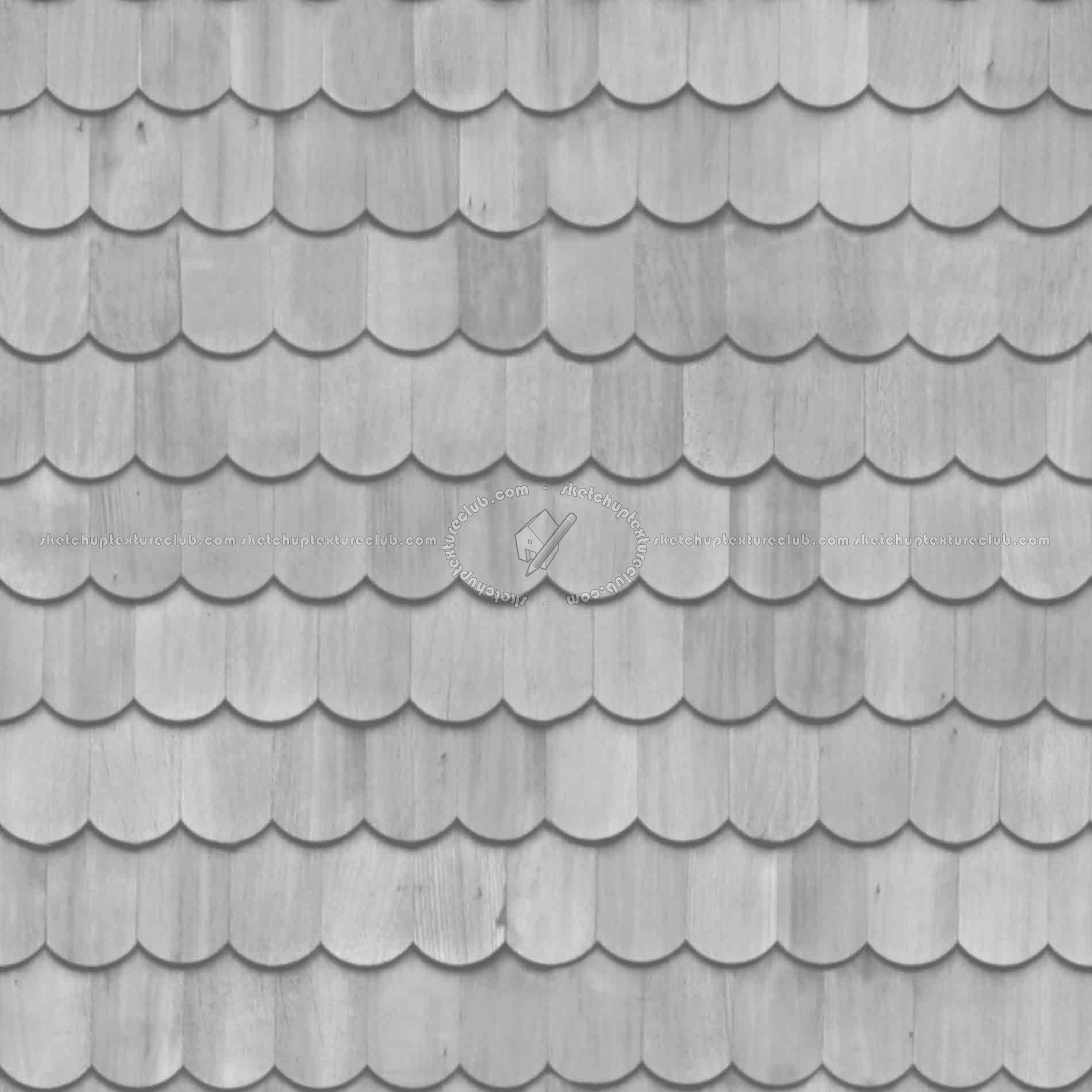 Textures   -   ARCHITECTURE   -   ROOFINGS   -   Shingles wood  - Wood shingle roof texture seamless 03856 - Displacement