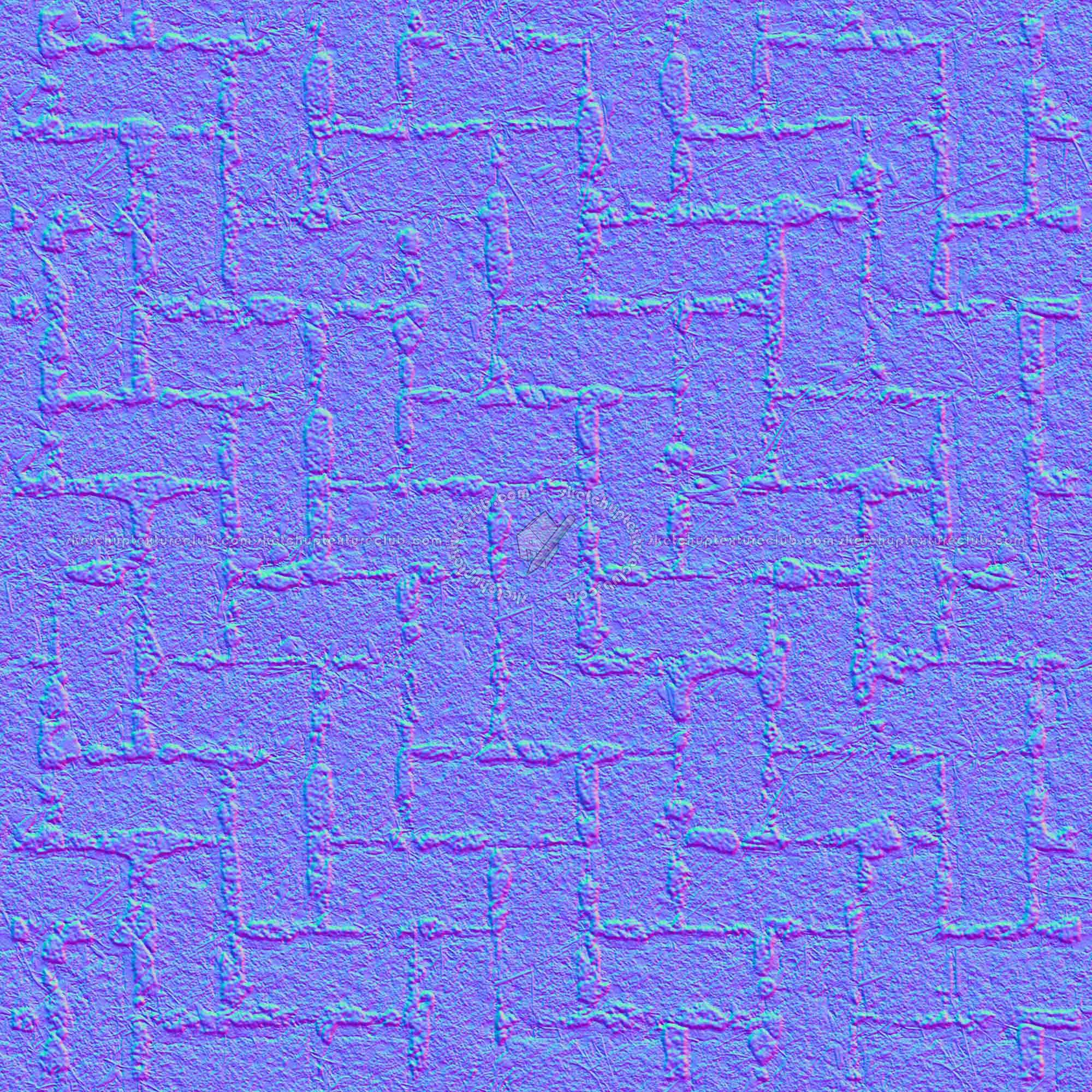 Textures   -   ARCHITECTURE   -   PAVING OUTDOOR   -   Concrete   -   Herringbone  - Herringbone concrete damaged paving outdoor with moss texture seamless 19275 - Normal