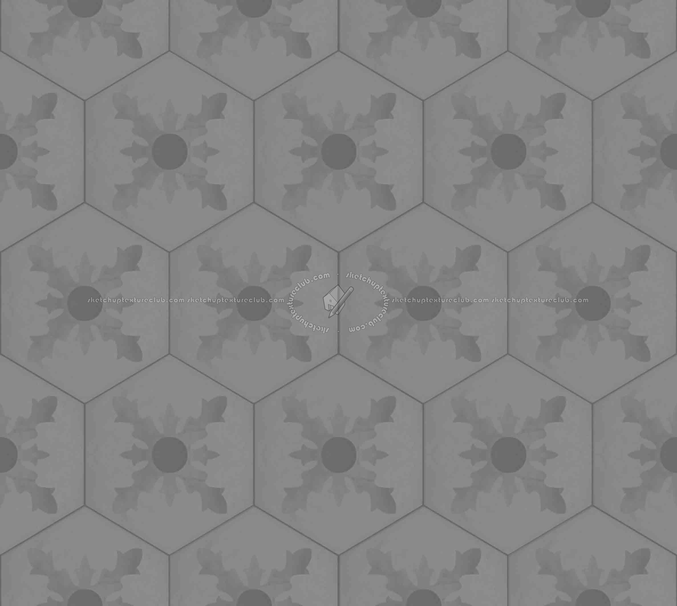 Textures   -   ARCHITECTURE   -   TILES INTERIOR   -   Hexagonal mixed  - Hexagonal tile texture seamless 16872 - Displacement