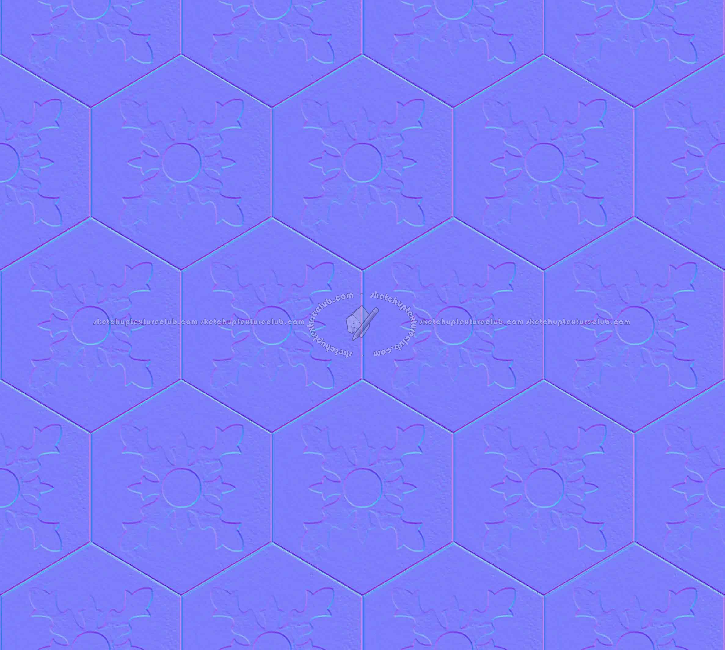 Textures   -   ARCHITECTURE   -   TILES INTERIOR   -   Hexagonal mixed  - Hexagonal tile texture seamless 16872 - Normal