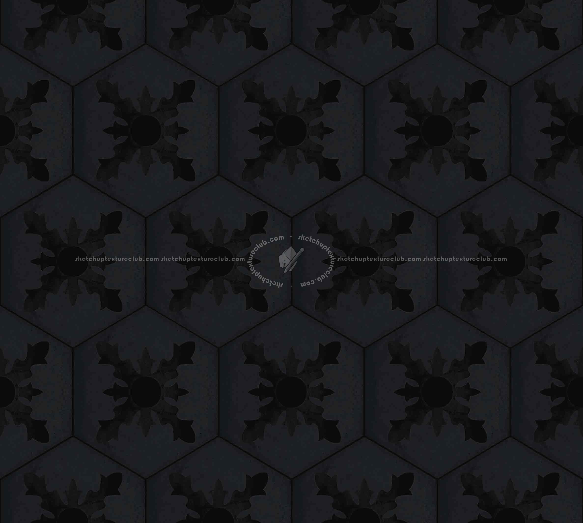 Textures   -   ARCHITECTURE   -   TILES INTERIOR   -   Hexagonal mixed  - Hexagonal tile texture seamless 16872 - Specular