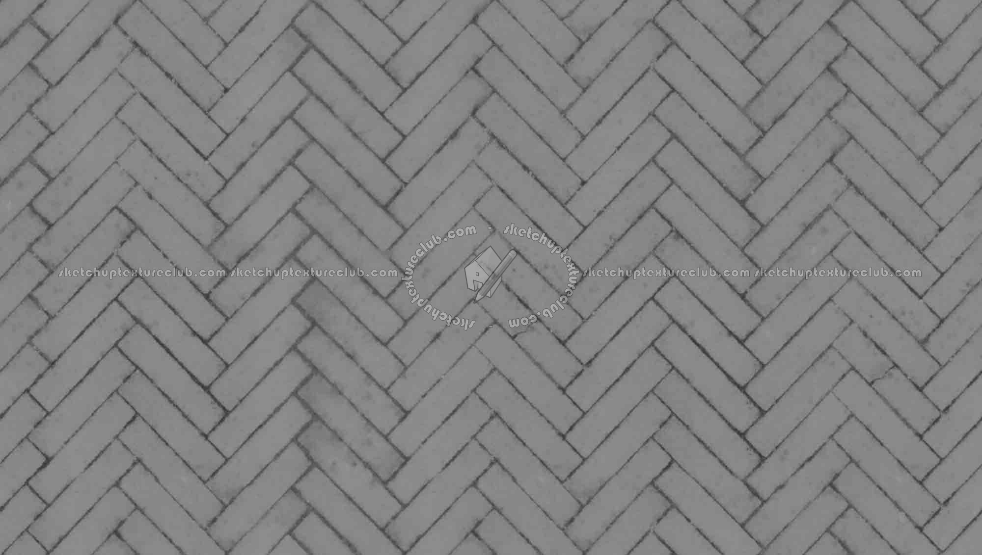 Textures   -   ARCHITECTURE   -   PAVING OUTDOOR   -   Concrete   -   Herringbone  - Herringbone concrete paving outdoor with moss texture seamless 19286 - Displacement