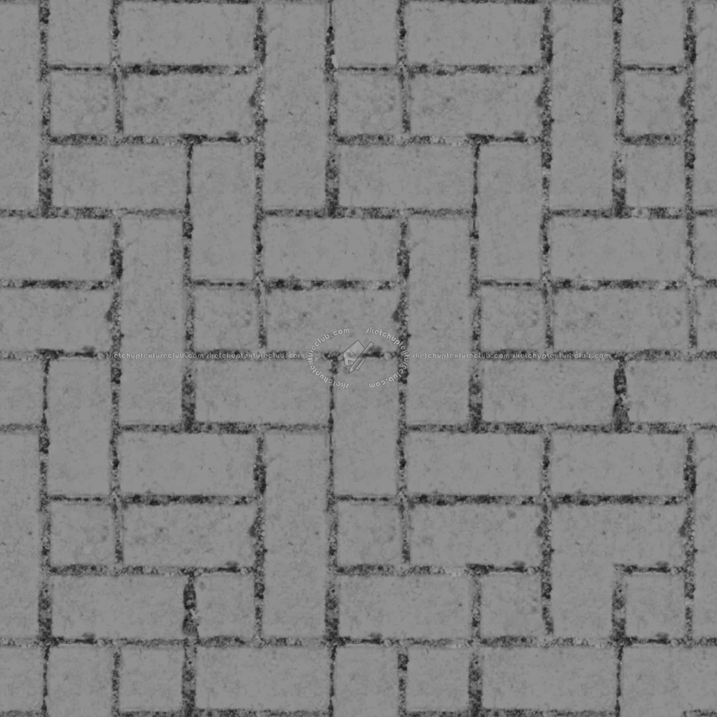 Textures   -   ARCHITECTURE   -   PAVING OUTDOOR   -   Parks Paving  - Concrete block park paving texture seamless 18835 - Displacement