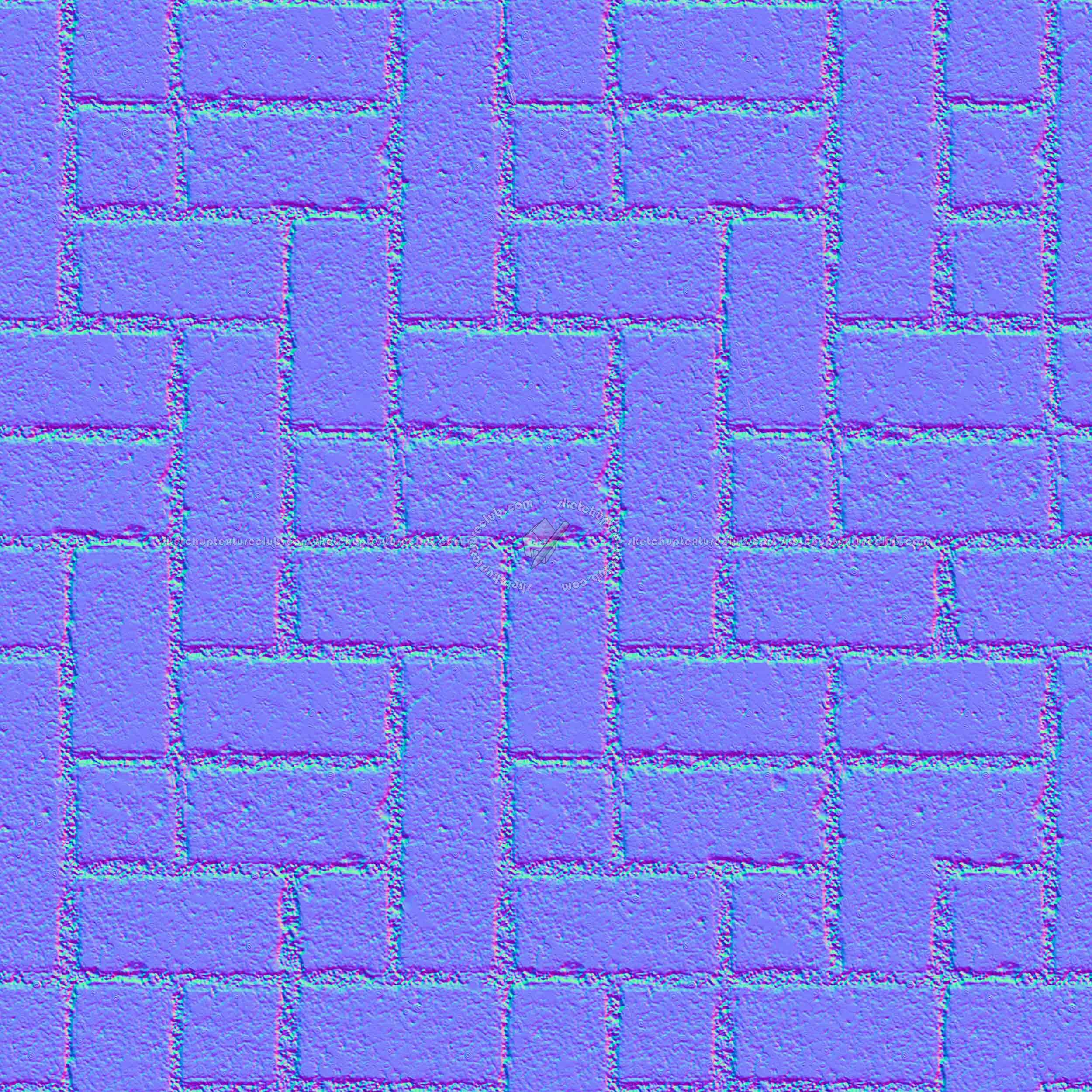 Textures   -   ARCHITECTURE   -   PAVING OUTDOOR   -   Parks Paving  - Concrete block park paving texture seamless 18836 - Normal