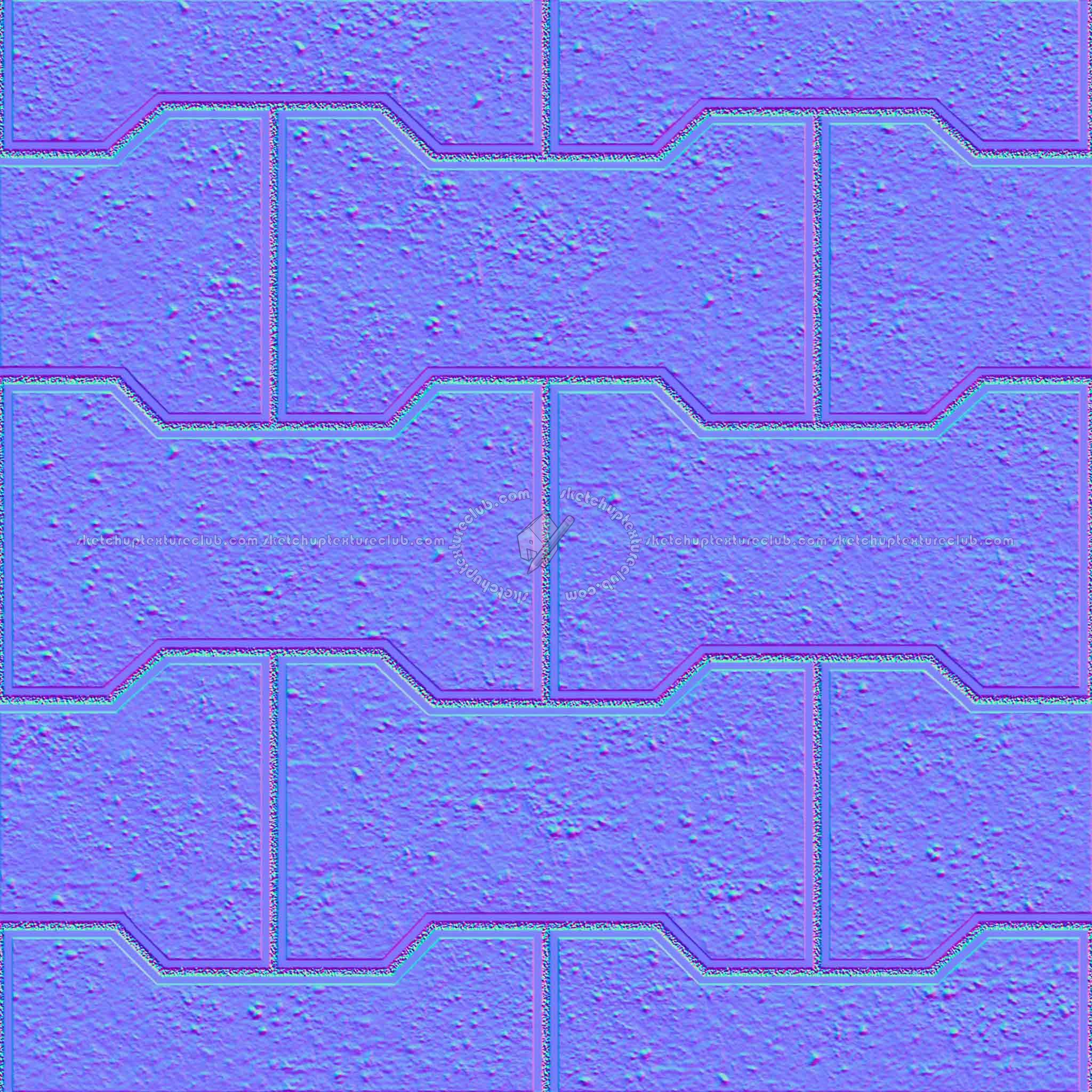 Textures   -   ARCHITECTURE   -   PAVING OUTDOOR   -   Concrete   -   Blocks regular  - Paving outdoor concrete regular block texture seamless 05708 - Normal