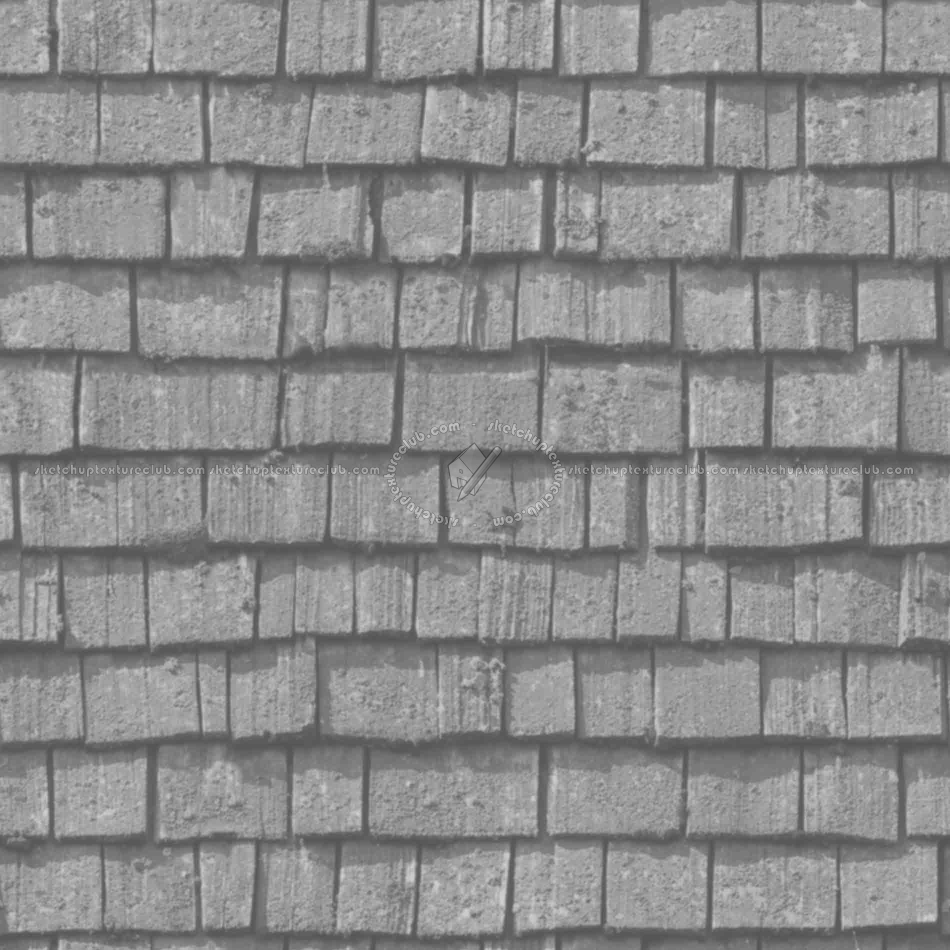 Textures   -   ARCHITECTURE   -   ROOFINGS   -   Shingles wood  - Wood shingle roof texture seamless 03863 - Displacement