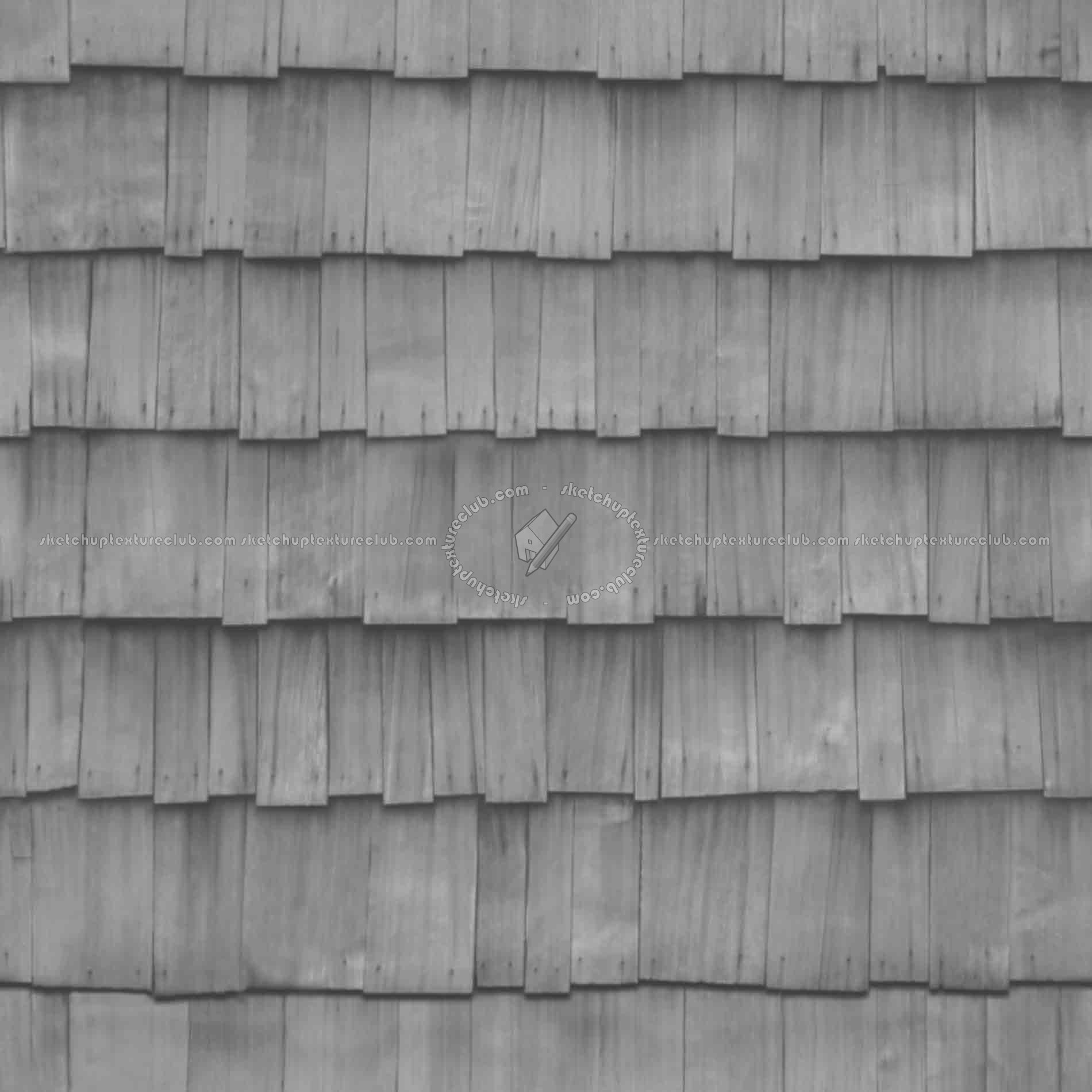 Textures   -   ARCHITECTURE   -   ROOFINGS   -   Shingles wood  - Wood shingle roof texture seamless 03864 - Displacement
