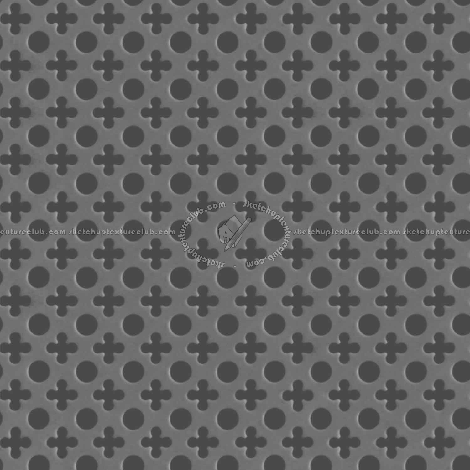 Textures   -   MATERIALS   -   METALS   -   Perforated  - Light blue perforated metal texture seamless 10557 - Displacement
