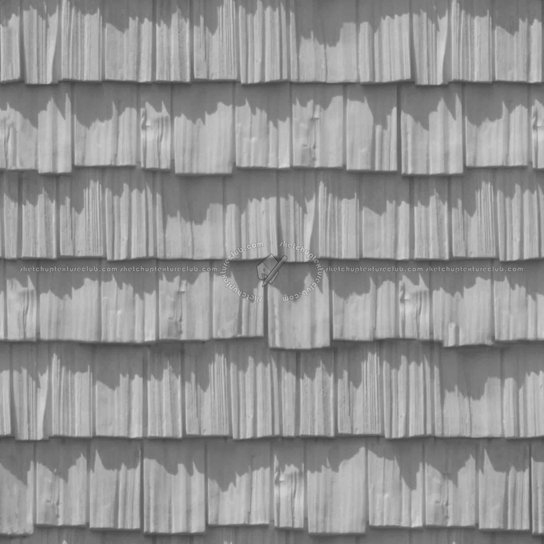 Textures   -   ARCHITECTURE   -   ROOFINGS   -   Shingles wood  - Wood shingle roof texture seamless 03866 - Displacement