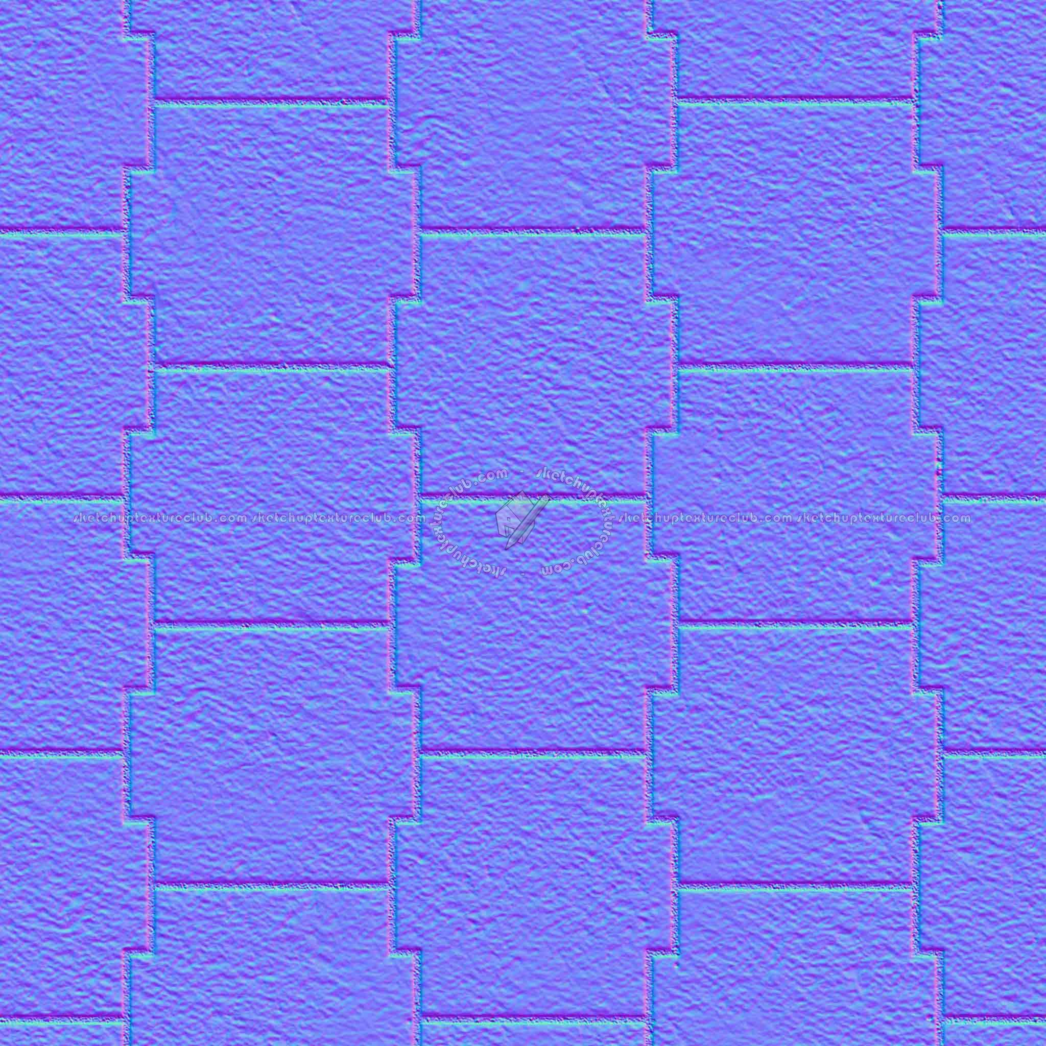 Textures   -   ARCHITECTURE   -   PAVING OUTDOOR   -   Pavers stone   -   Blocks mixed  - Pavers stone mixed size texture seamless 06175 - Normal