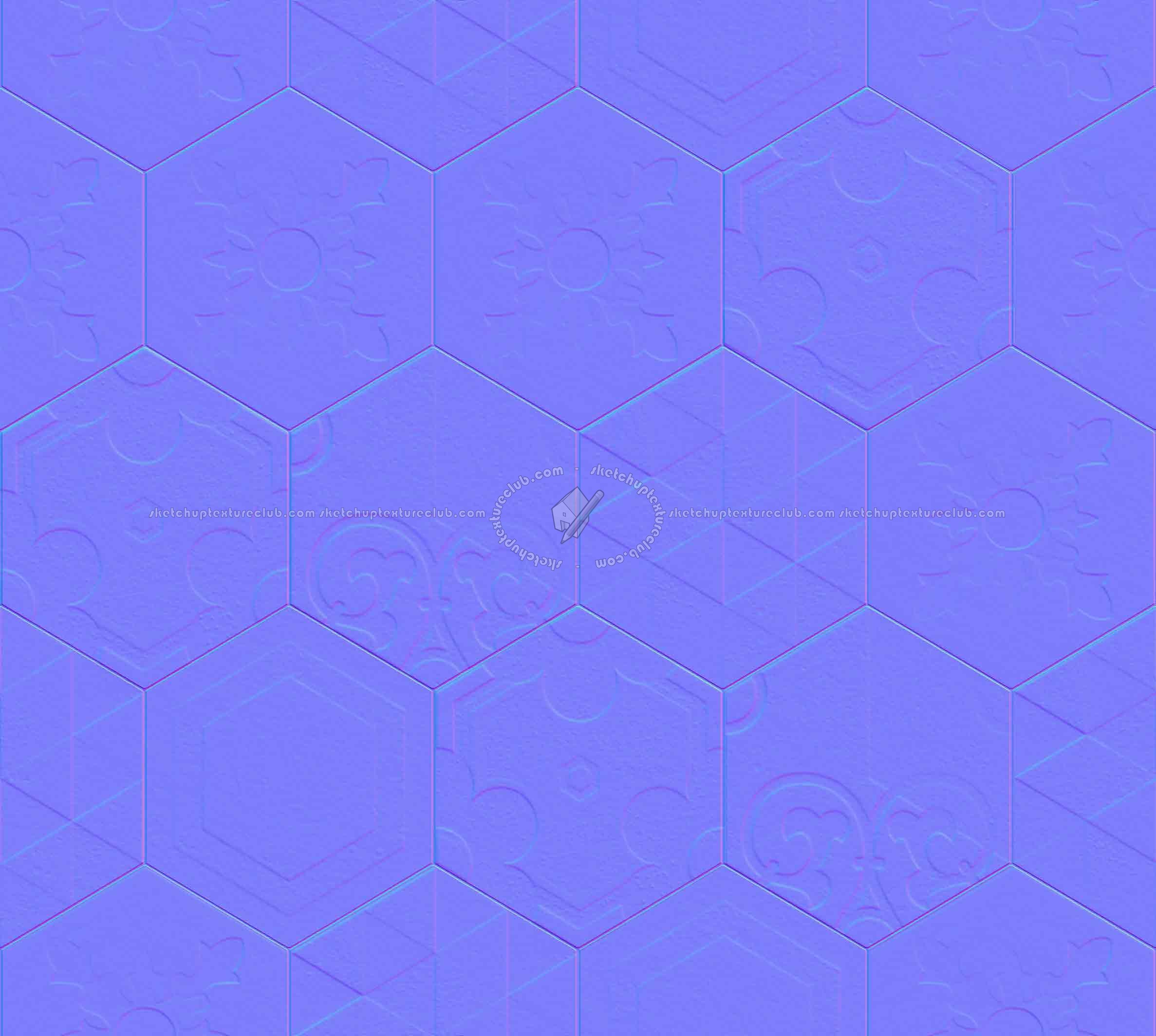 Textures   -   ARCHITECTURE   -   TILES INTERIOR   -   Hexagonal mixed  - Hexagonal tile texture seamless 16873 - Normal