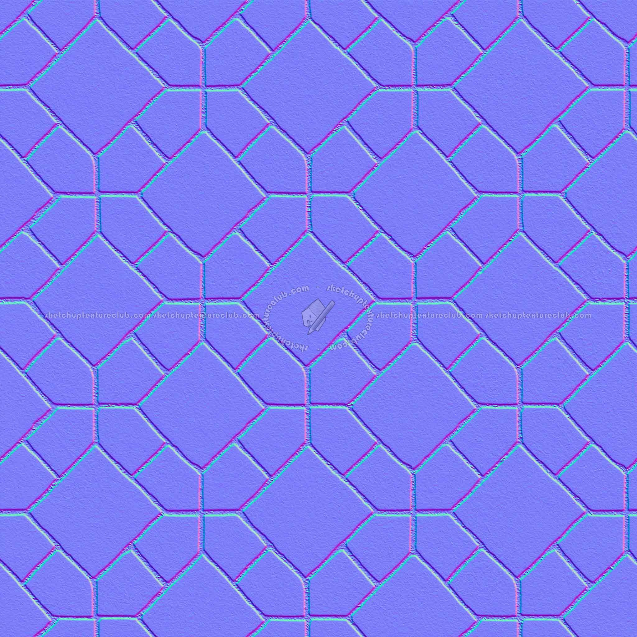 Textures   -   ARCHITECTURE   -   PAVING OUTDOOR   -   Concrete   -   Blocks mixed  - Paving concrete mixed size texture seamless 05570 - Normal