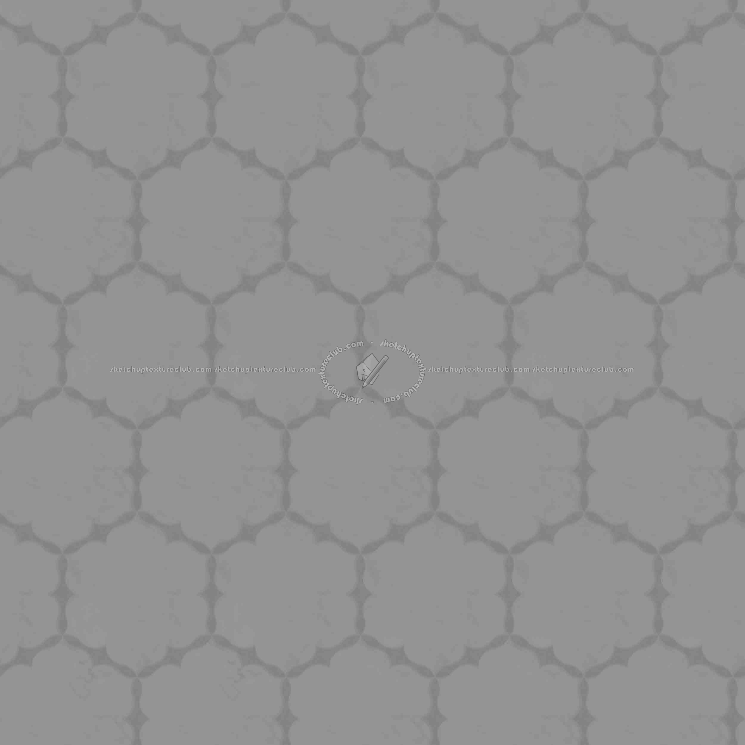 Textures   -   ARCHITECTURE   -   TILES INTERIOR   -   Marble tiles   -   White  - Hexagonal white marble tile texture seamless 20619 - Displacement