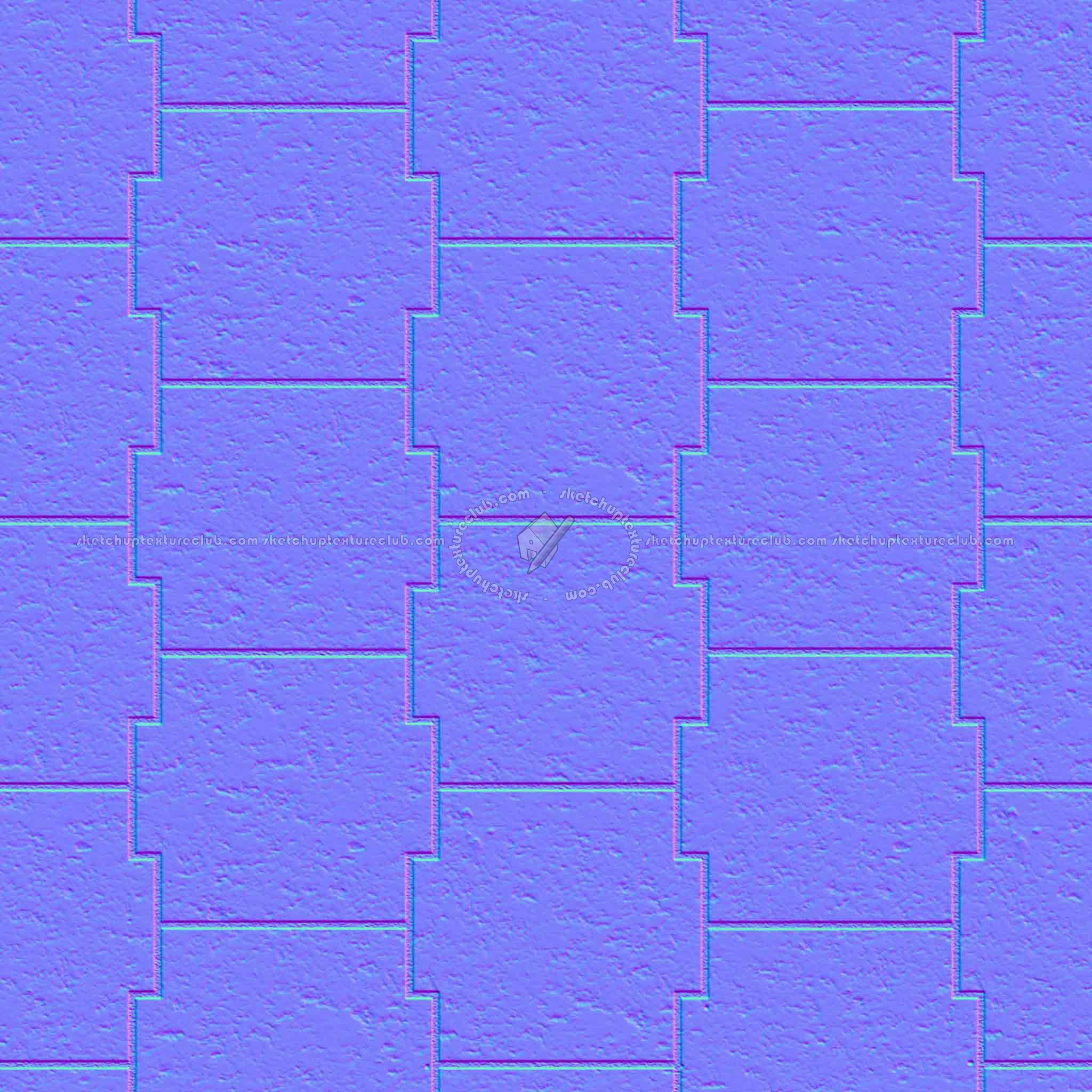 Textures   -   ARCHITECTURE   -   PAVING OUTDOOR   -   Pavers stone   -   Blocks mixed  - Pavers stone mixed size texture seamless 06176 - Normal