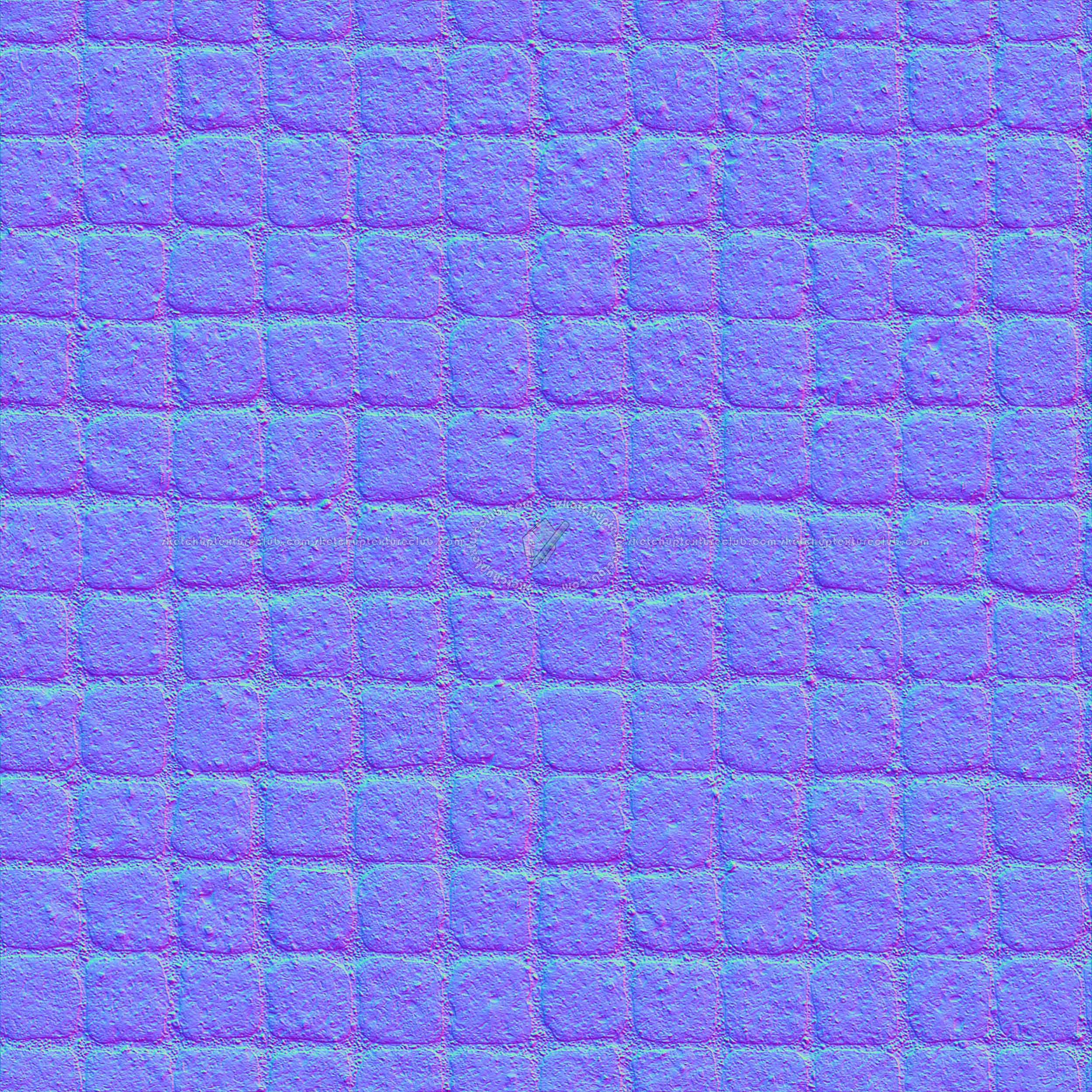 Textures   -   ARCHITECTURE   -   ROADS   -   Paving streets   -   Cobblestone  - Street paving cobblestone texture seamless 07423 - Normal