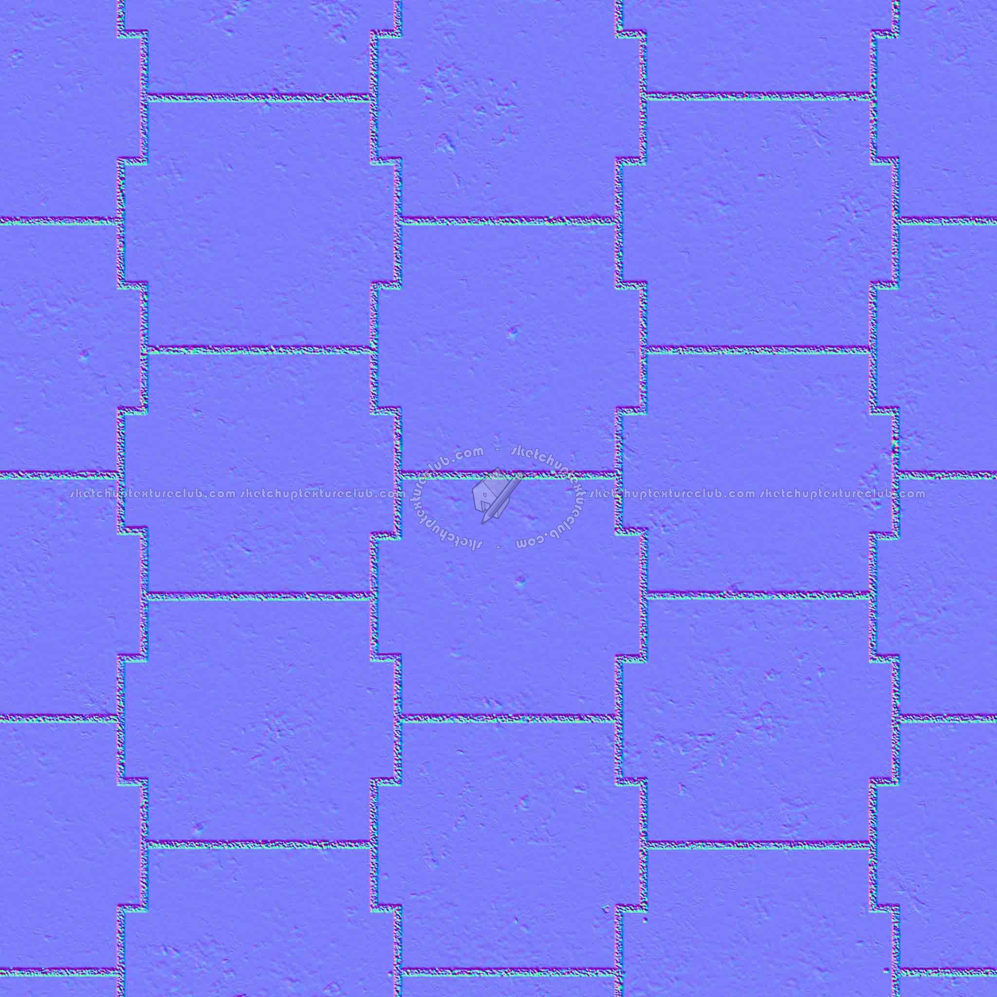 Textures   -   ARCHITECTURE   -   PAVING OUTDOOR   -   Pavers stone   -   Blocks mixed  - Pavers stone mixed size texture seamless 06178 - Normal