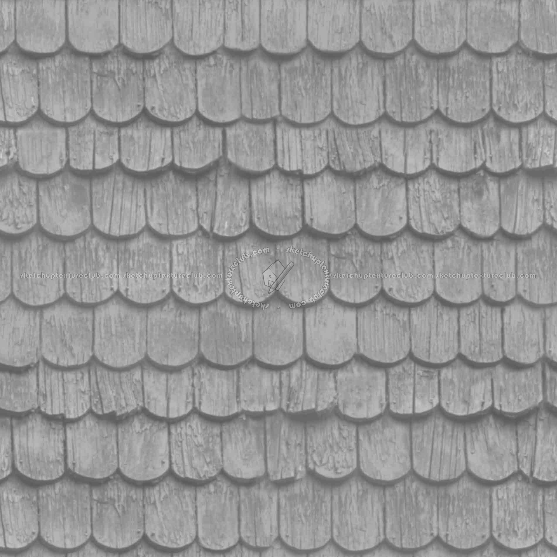 Textures   -   ARCHITECTURE   -   ROOFINGS   -   Shingles wood  - Wood shingle roof texture seamless 03872 - Displacement