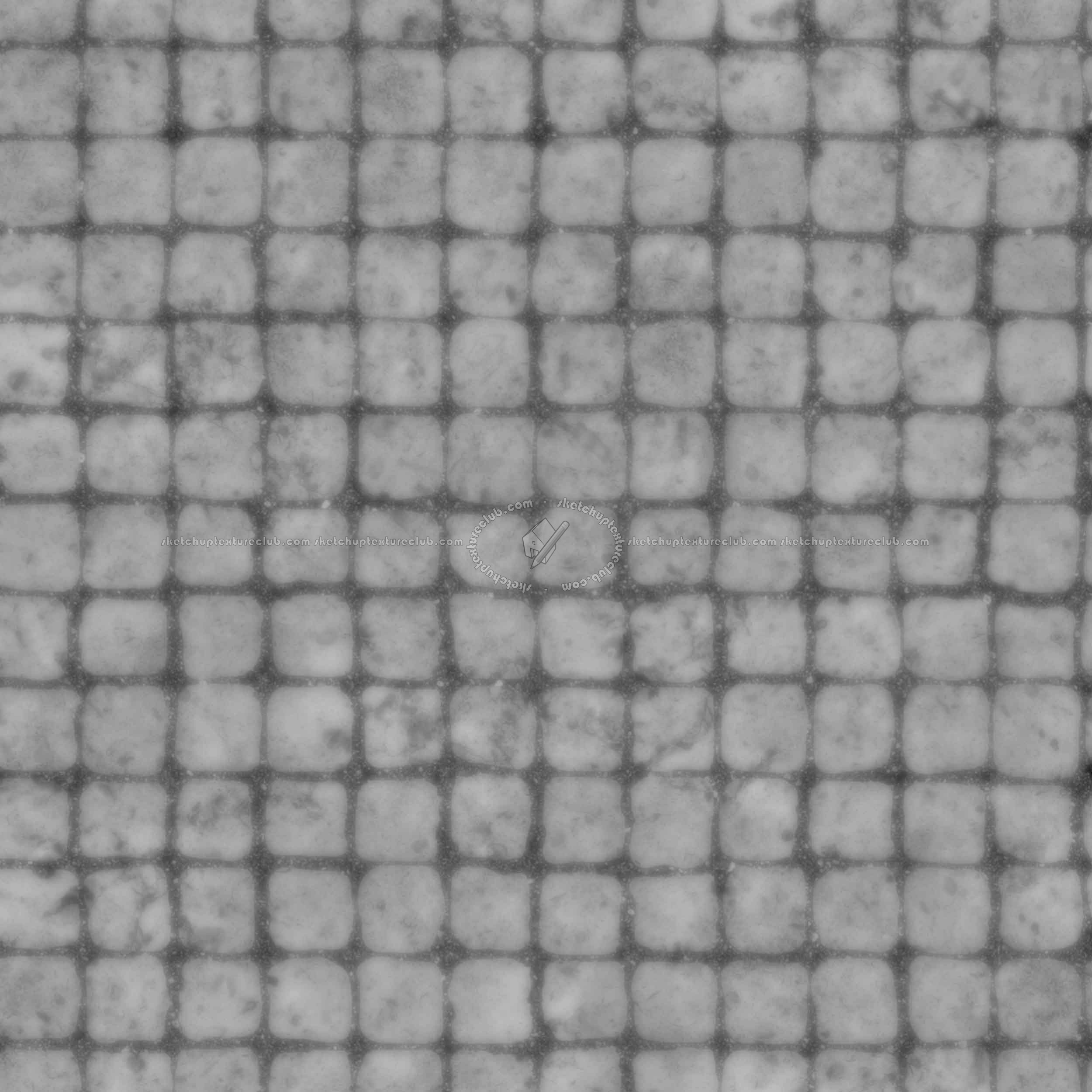 Textures   -   ARCHITECTURE   -   ROADS   -   Paving streets   -   Cobblestone  - Street paving cobblestone texture seamless 07425 - Displacement