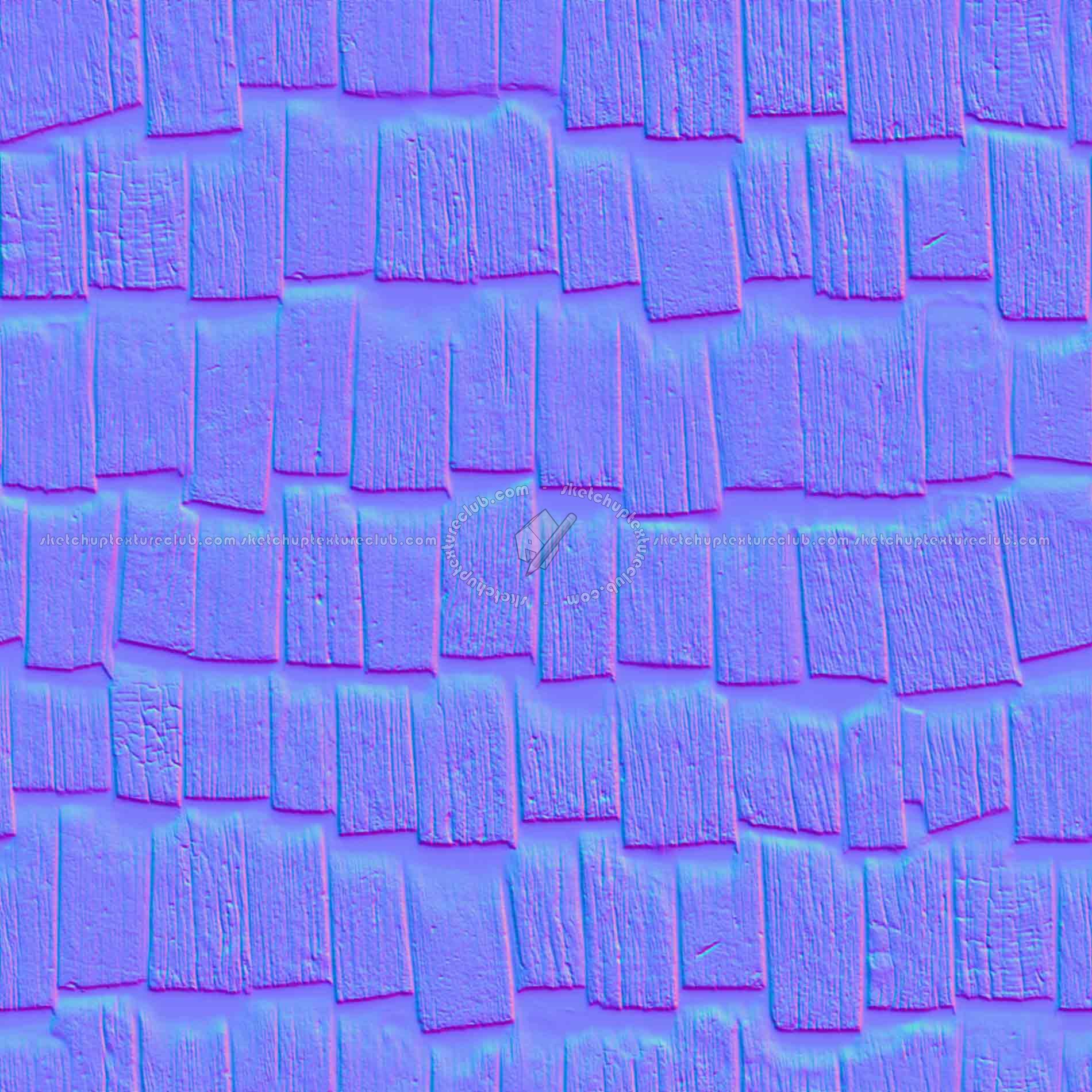 Textures   -   ARCHITECTURE   -   ROOFINGS   -   Shingles wood  - Wood shingle roof texture seamless 03874 - Normal