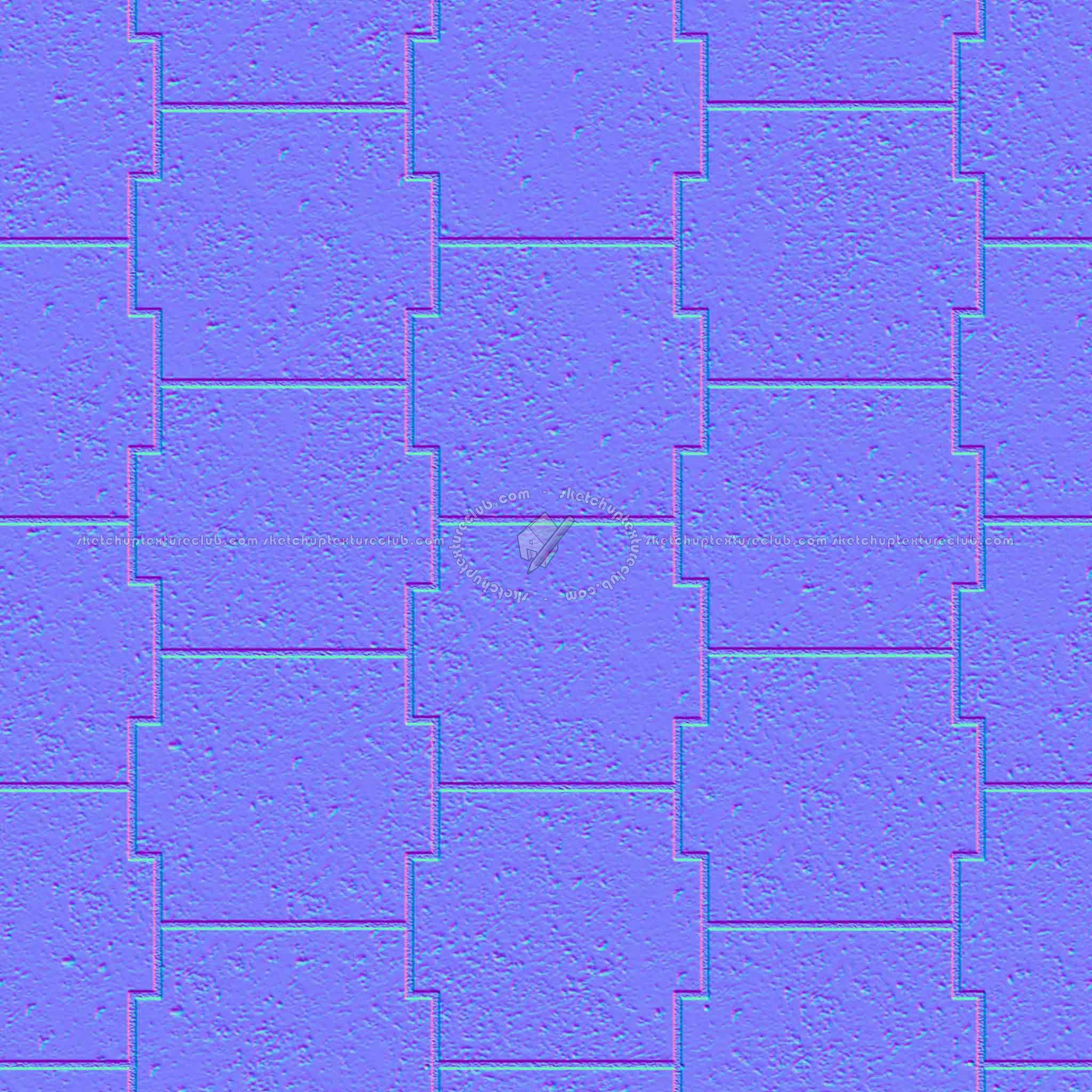 Textures   -   ARCHITECTURE   -   PAVING OUTDOOR   -   Pavers stone   -   Blocks mixed  - Pavers stone mixed size texture seamless 06180 - Normal