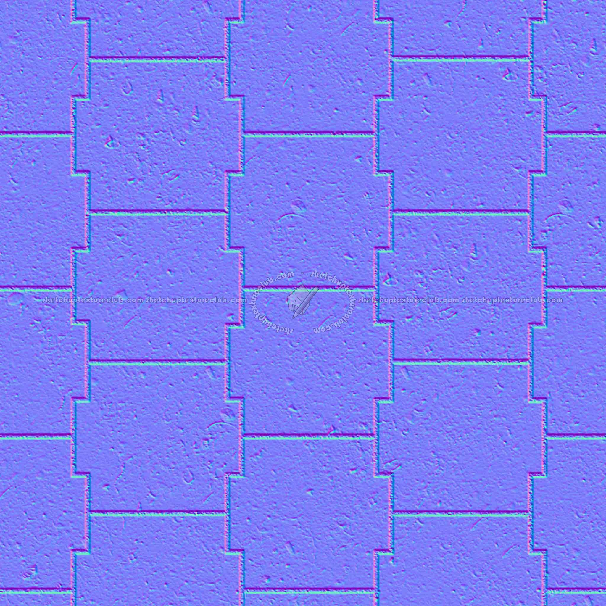 Textures   -   ARCHITECTURE   -   PAVING OUTDOOR   -   Pavers stone   -   Blocks mixed  - Pavers stone mixed size texture seamless 06181 - Normal