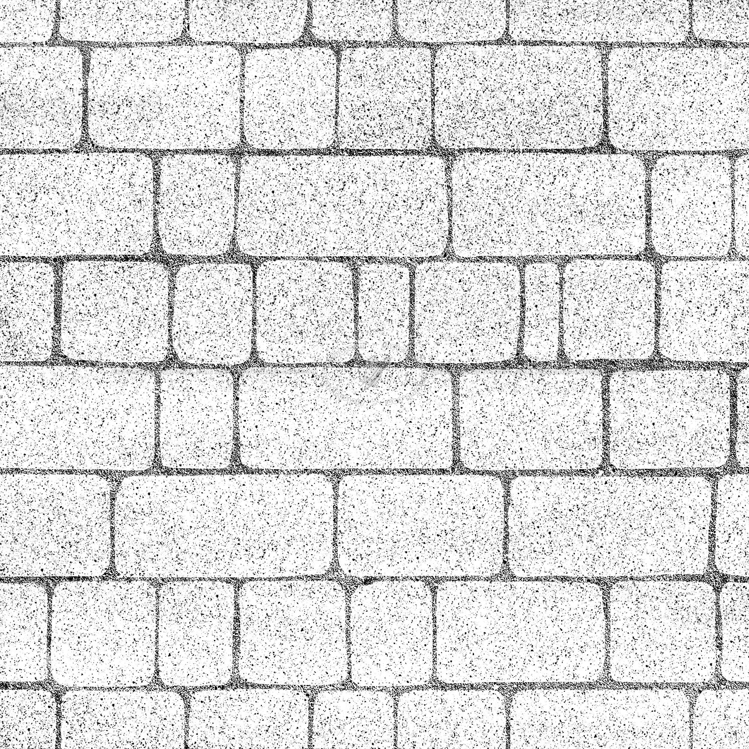 Textures   -   ARCHITECTURE   -   ROADS   -   Paving streets   -   Cobblestone  - Street porfido paving cobblestone texture seamless 07427 - Bump