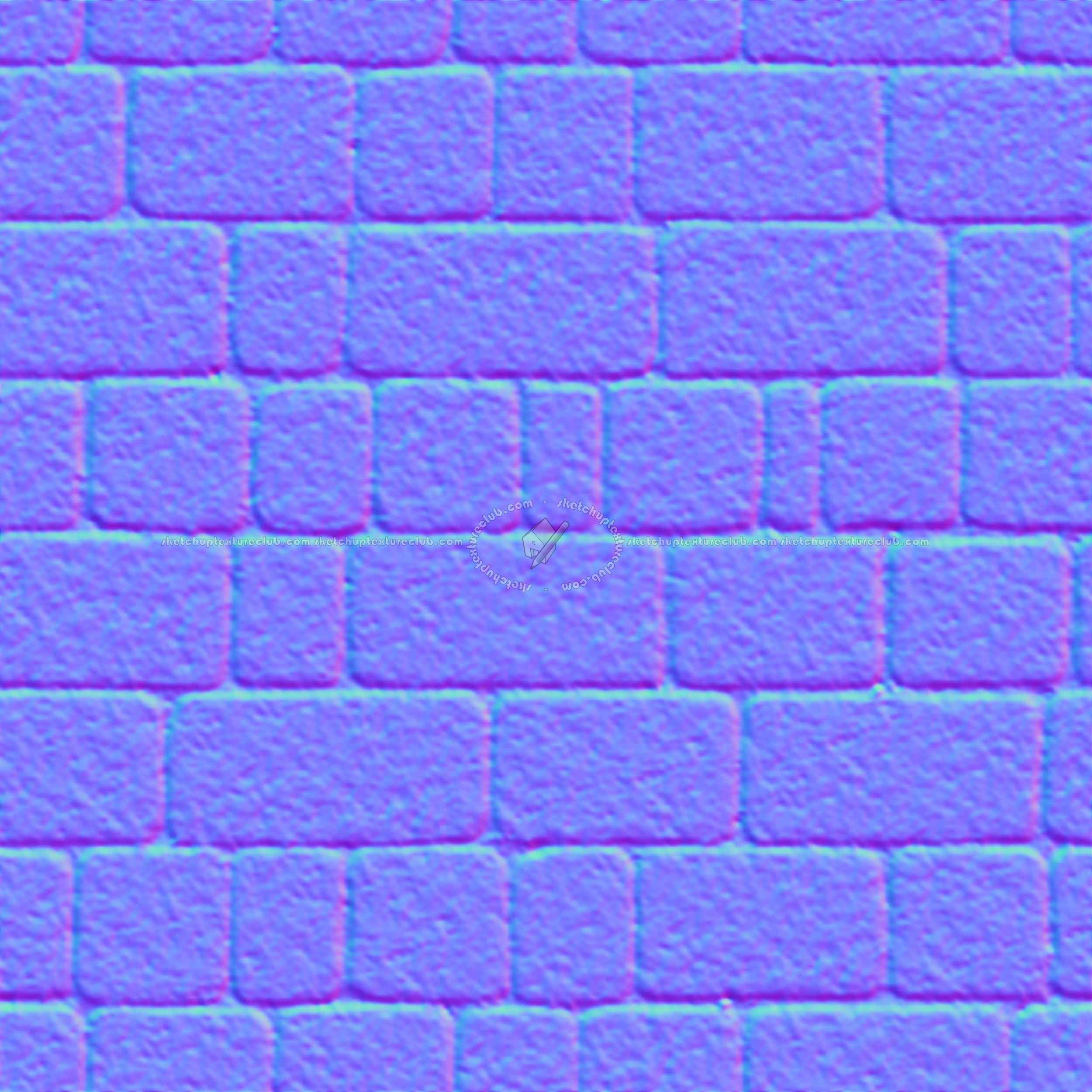 Textures   -   ARCHITECTURE   -   ROADS   -   Paving streets   -   Cobblestone  - Street porfido paving cobblestone texture seamless 07427 - Normal