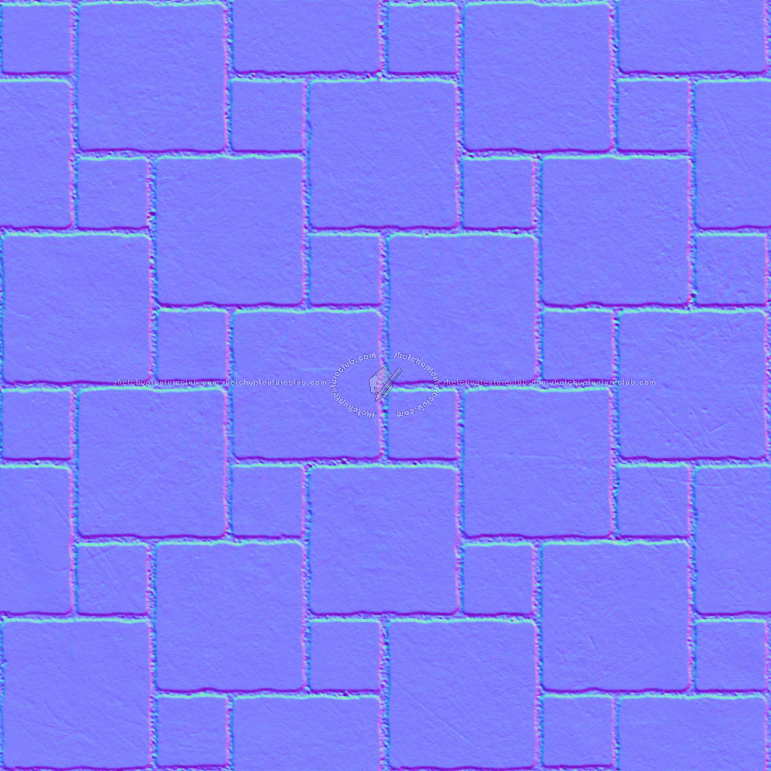 Textures   -   ARCHITECTURE   -   PAVING OUTDOOR   -   Concrete   -   Blocks regular  - Paving outdoor concrete regular block texture seamless 05721 - Normal