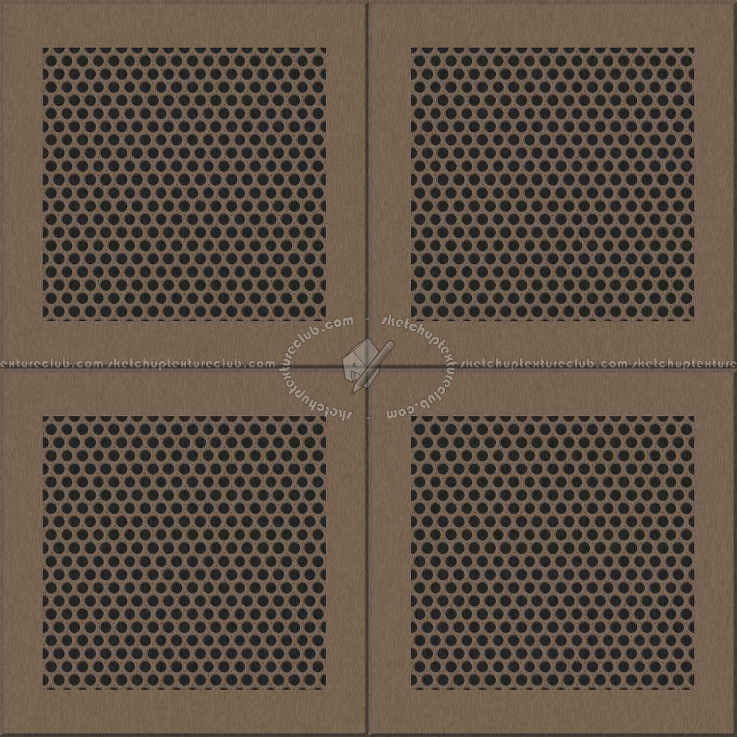Textures   -   MATERIALS   -   METALS   -   Perforated  - Brown ceiling perforated metal texture seamless 10569 - Specular