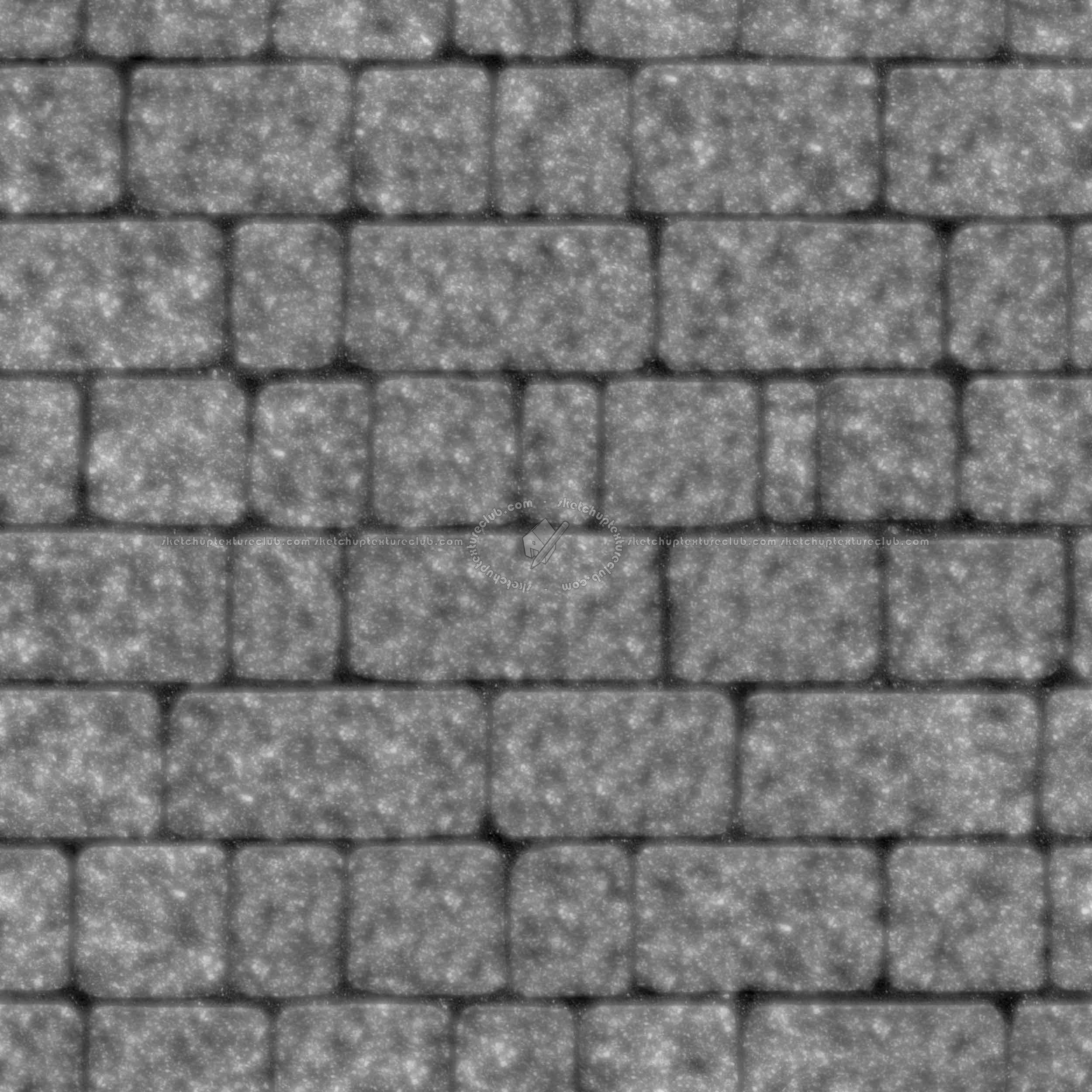 Textures   -   ARCHITECTURE   -   ROADS   -   Paving streets   -   Cobblestone  - Street porfido paving cobblestone texture seamless 07430 - Displacement