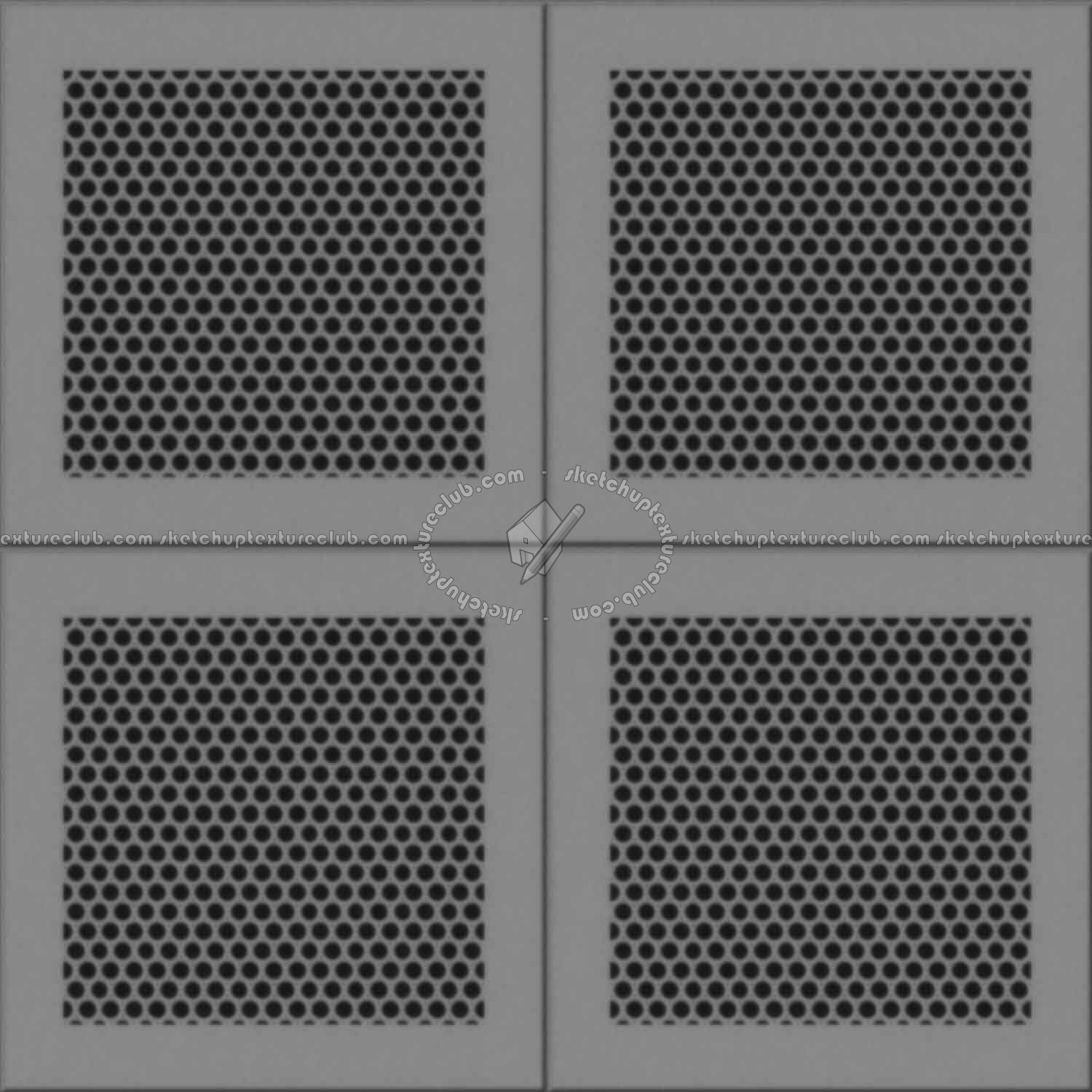 Textures   -   MATERIALS   -   METALS   -   Perforated  - Cream ceiling perforated metal texture seamless 10571 - Displacement