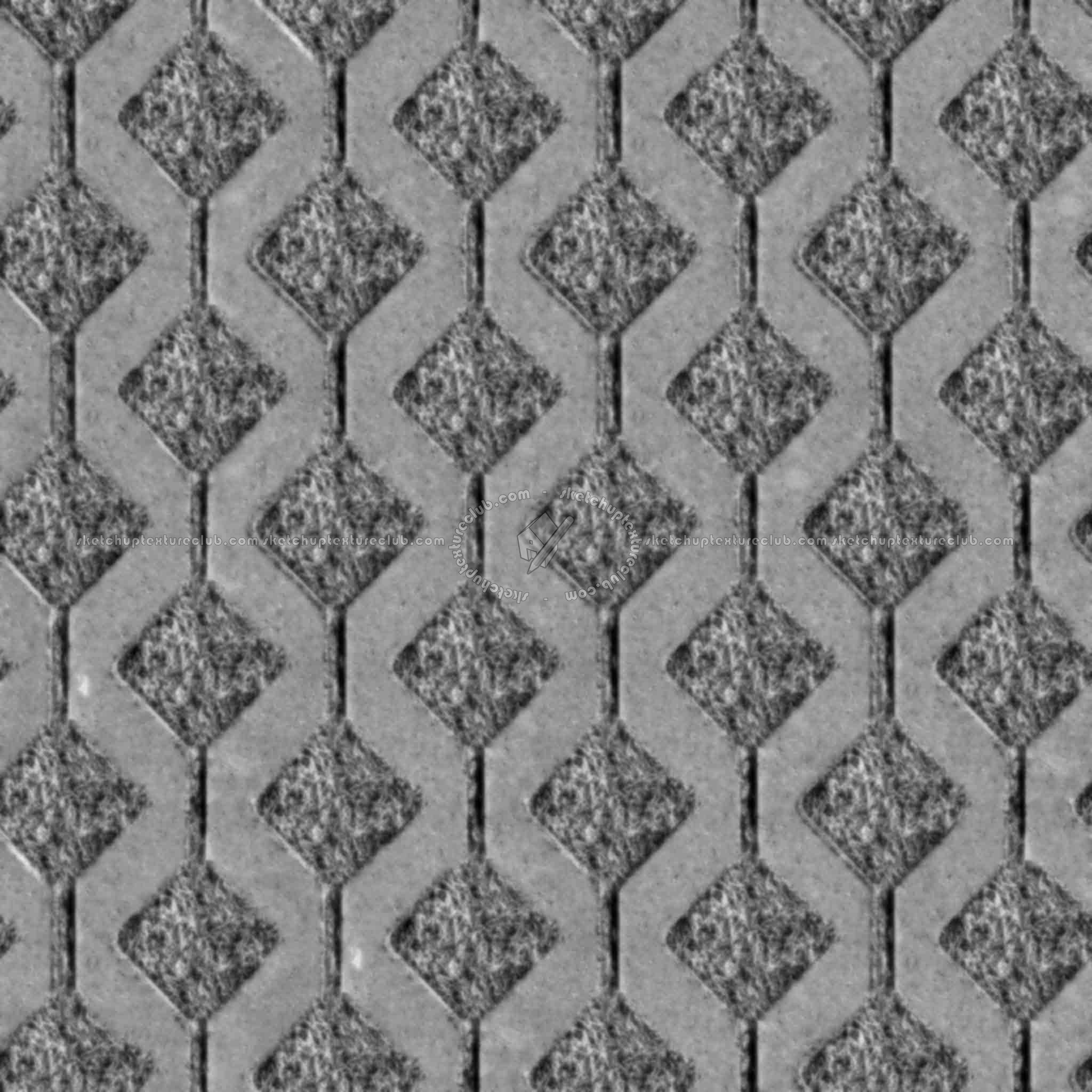 Textures   -   ARCHITECTURE   -   PAVING OUTDOOR   -   Parks Paving  - Green bricks paving PBR texture seamless 21976 - Displacement