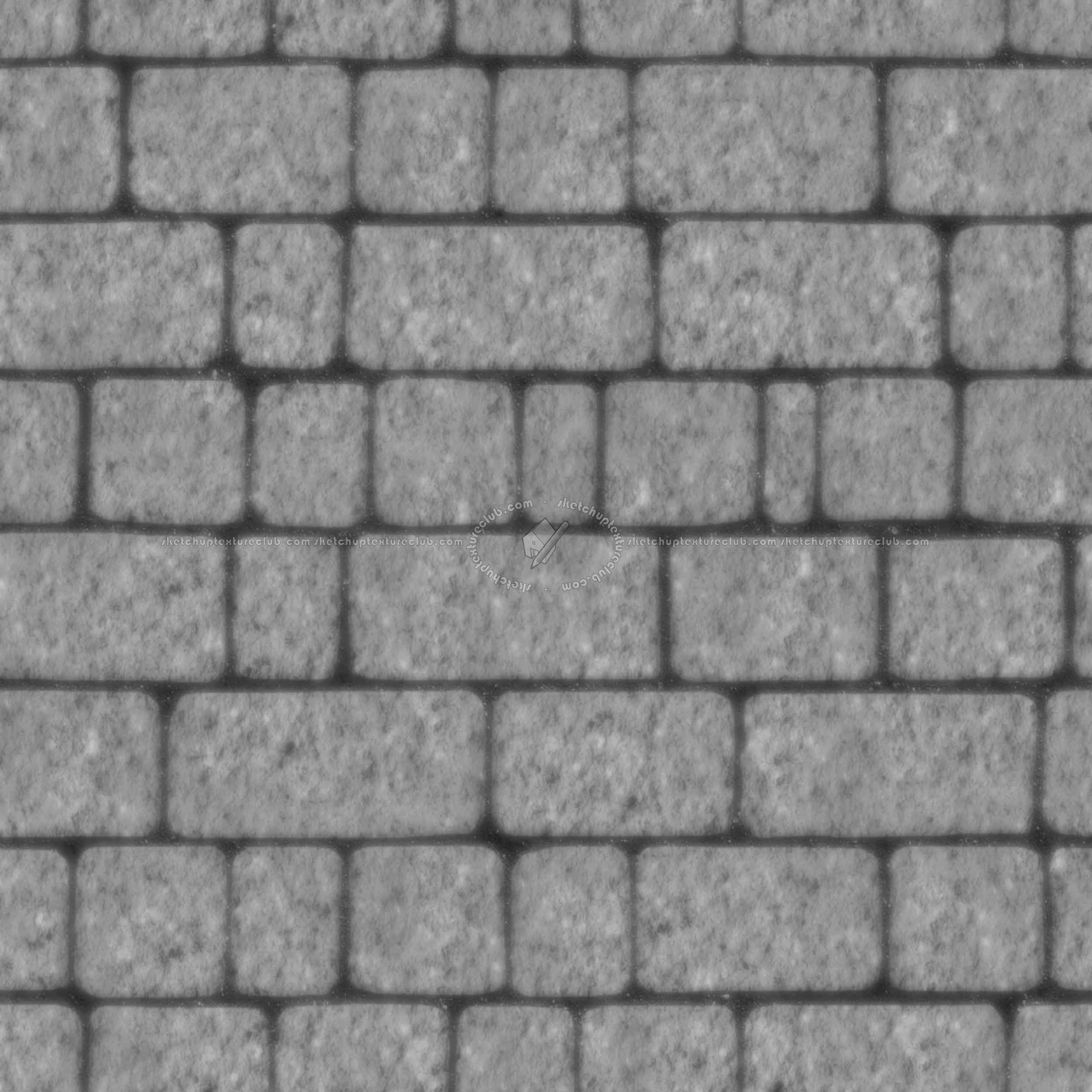 Textures   -   ARCHITECTURE   -   ROADS   -   Paving streets   -   Cobblestone  - Street porfido paving cobblestone texture seamless 07431 - Displacement