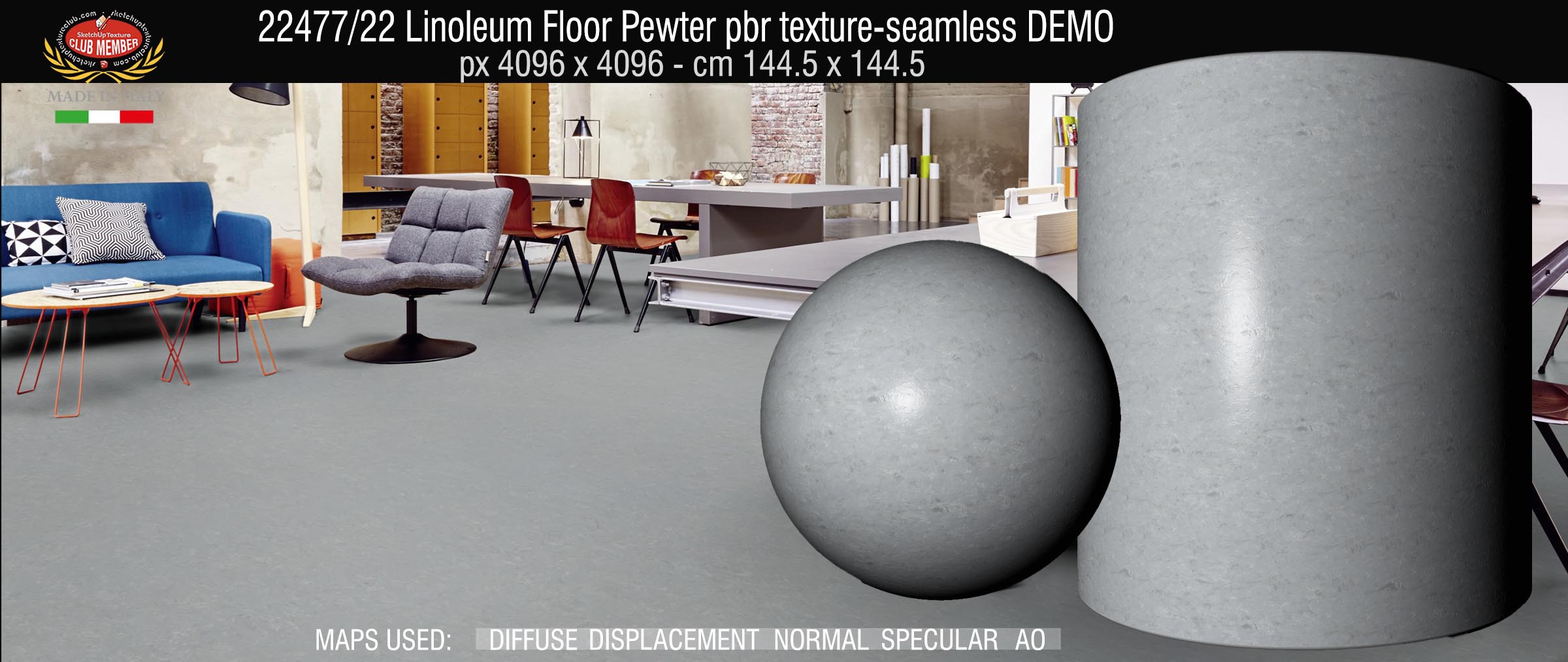22477_22 Linoleum Floor Pewter pbr texture-seamless DEMO