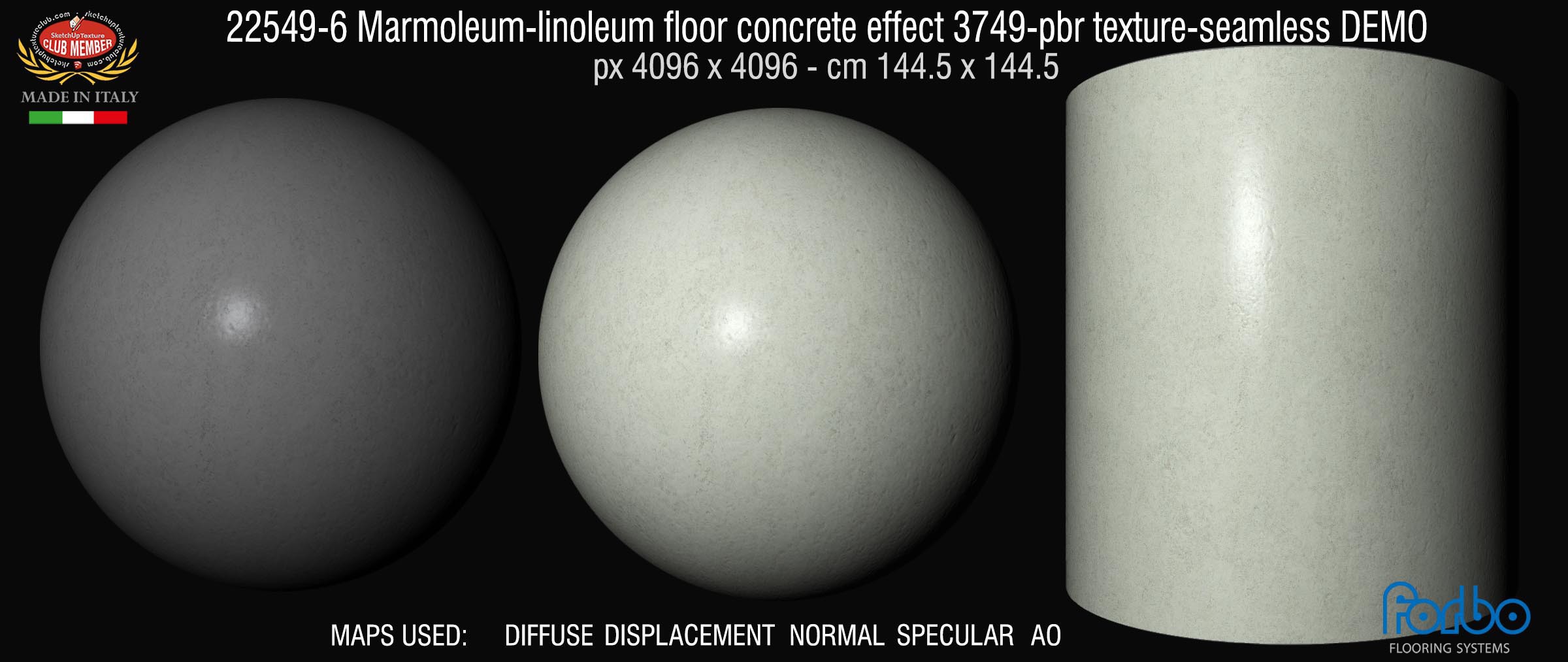 22549-6 Marmoleum-linoleum floor concrete effect 3749-pbr texture-seamless DEMO